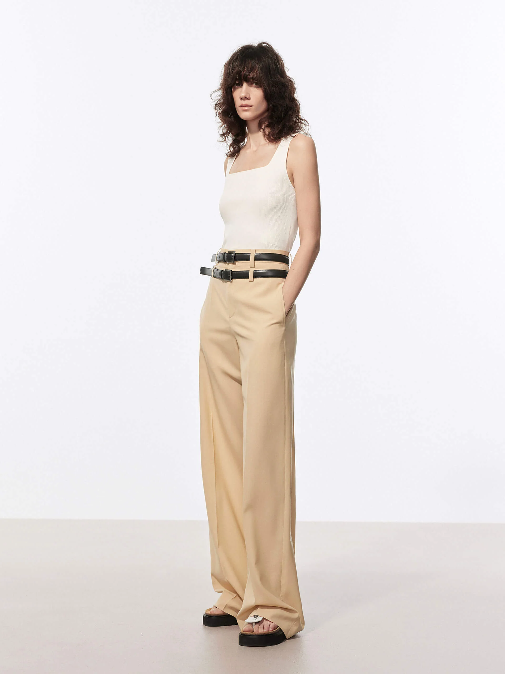 Wool Blend Belt Pants - Image 10