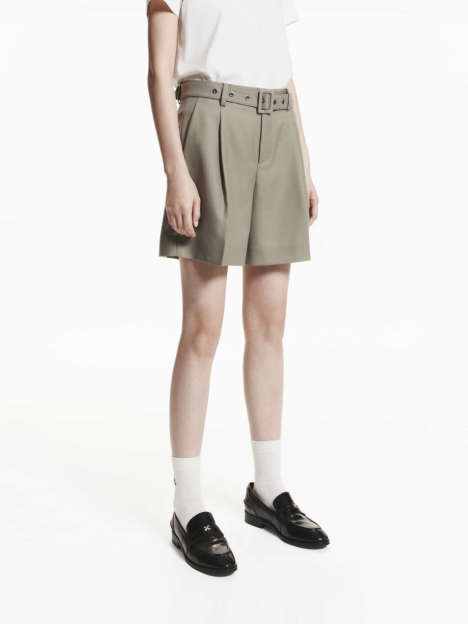 Wool Blend Belt Shorts - Image 6