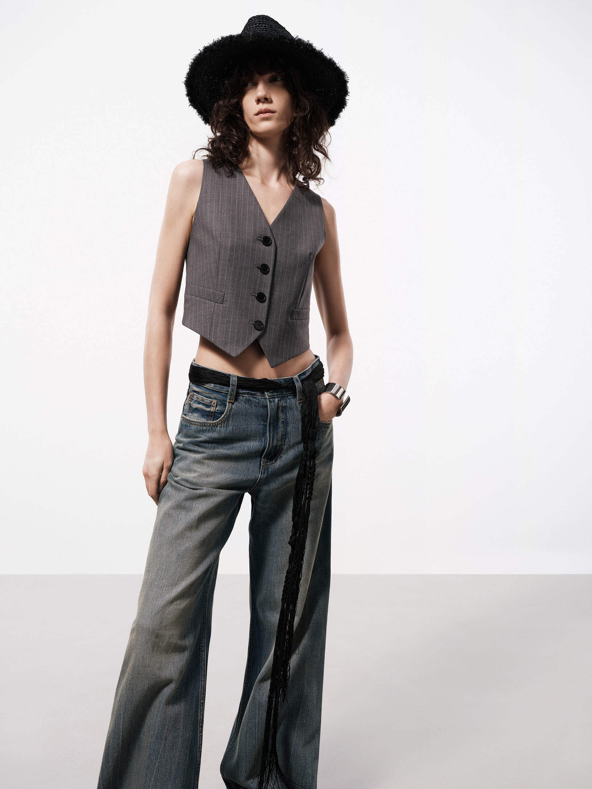 Wool Blend Belted Waistcoat - Image 2