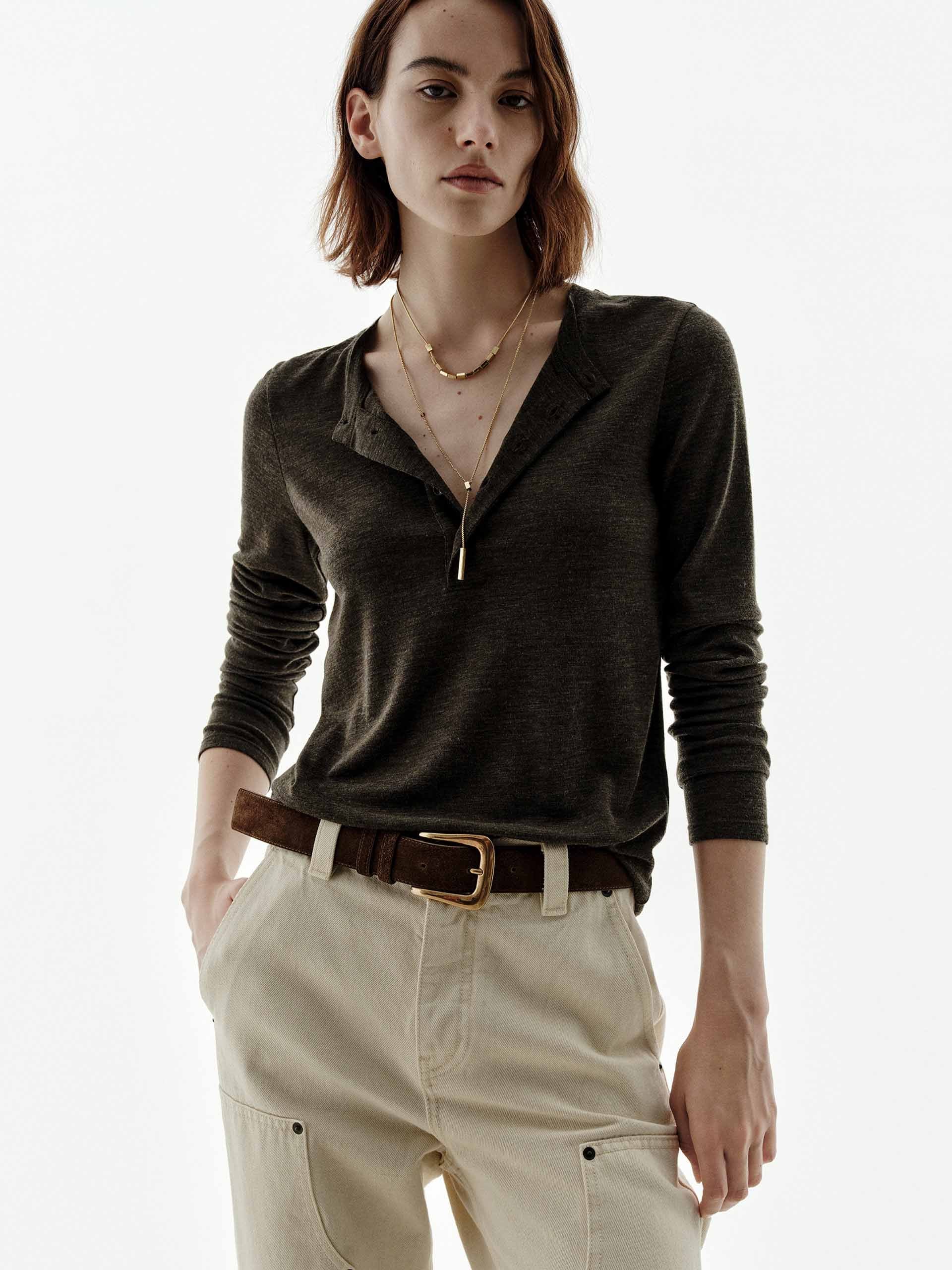 Wool Blend Button Blouse - Image 7