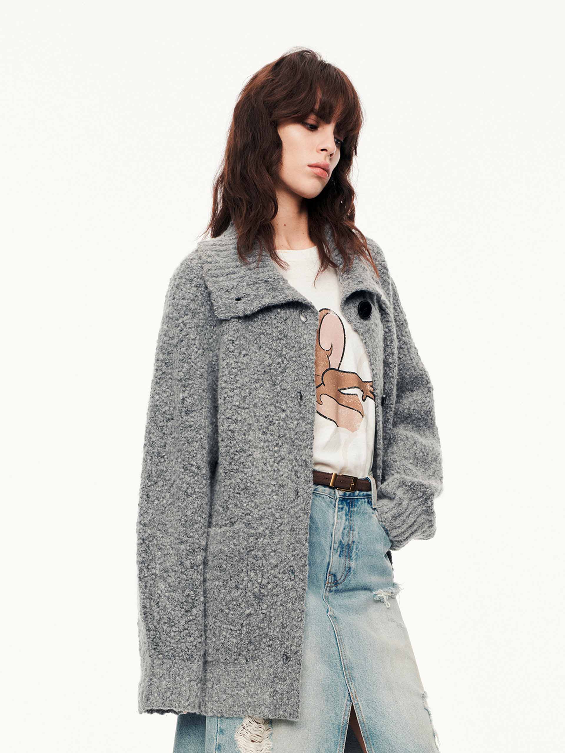 Wool Blend Button Cardigan - Image 11