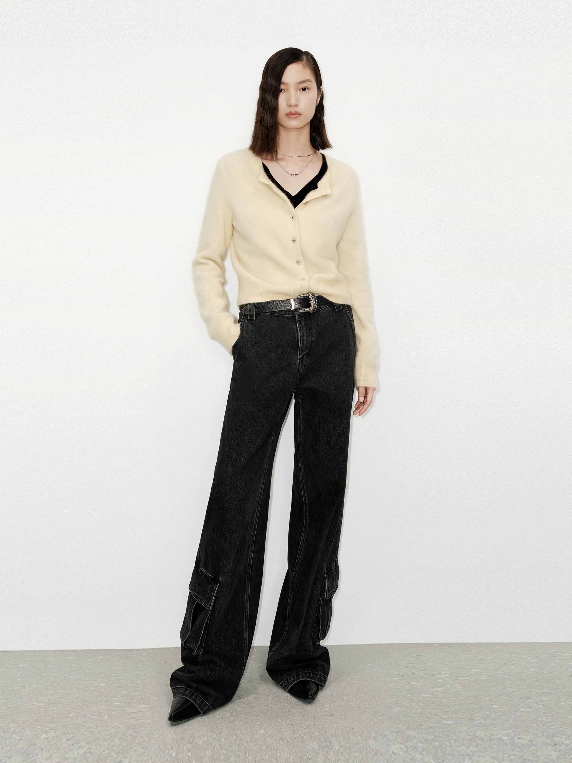 Wool Blend Button Cardigan - Image 2