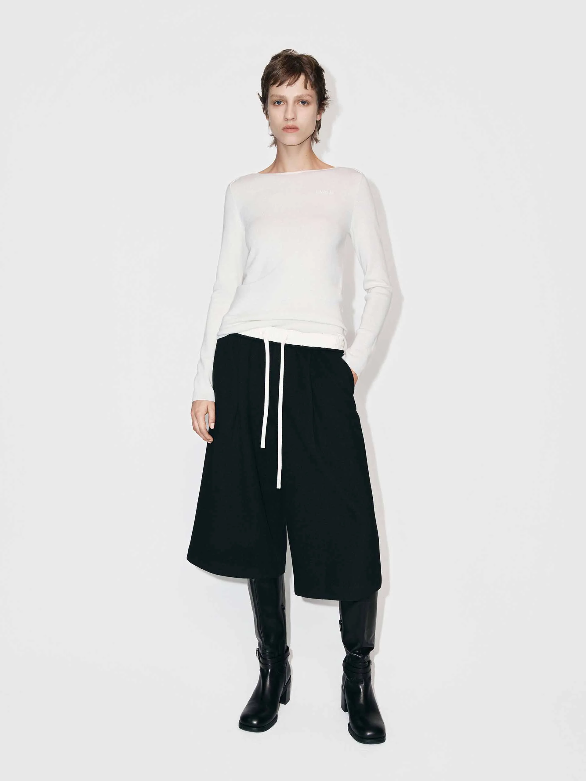 Wool Blend Fitted Knitted Top - Image 2