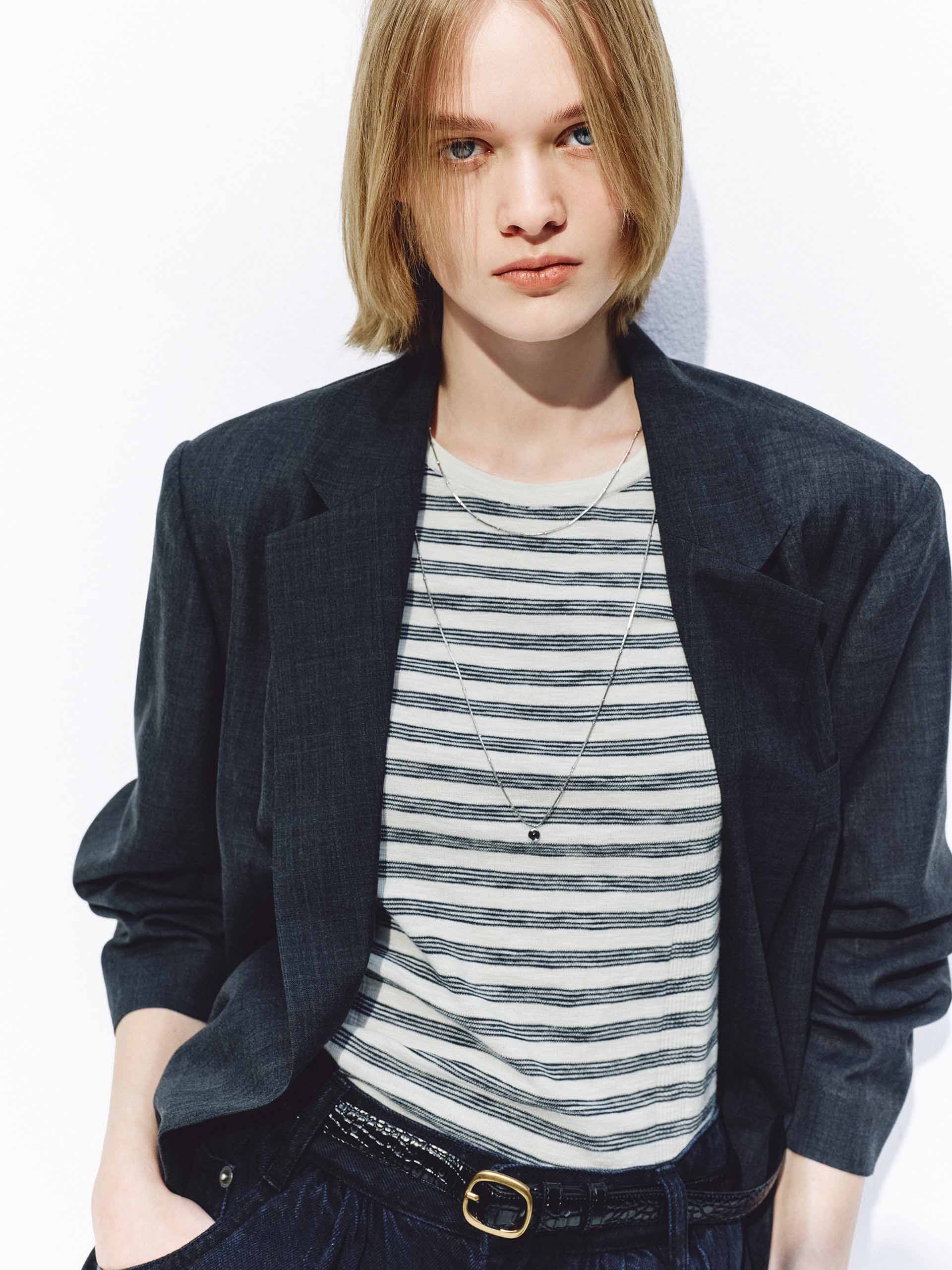 Wool Blend Half Sleeve Blazer - Image 15