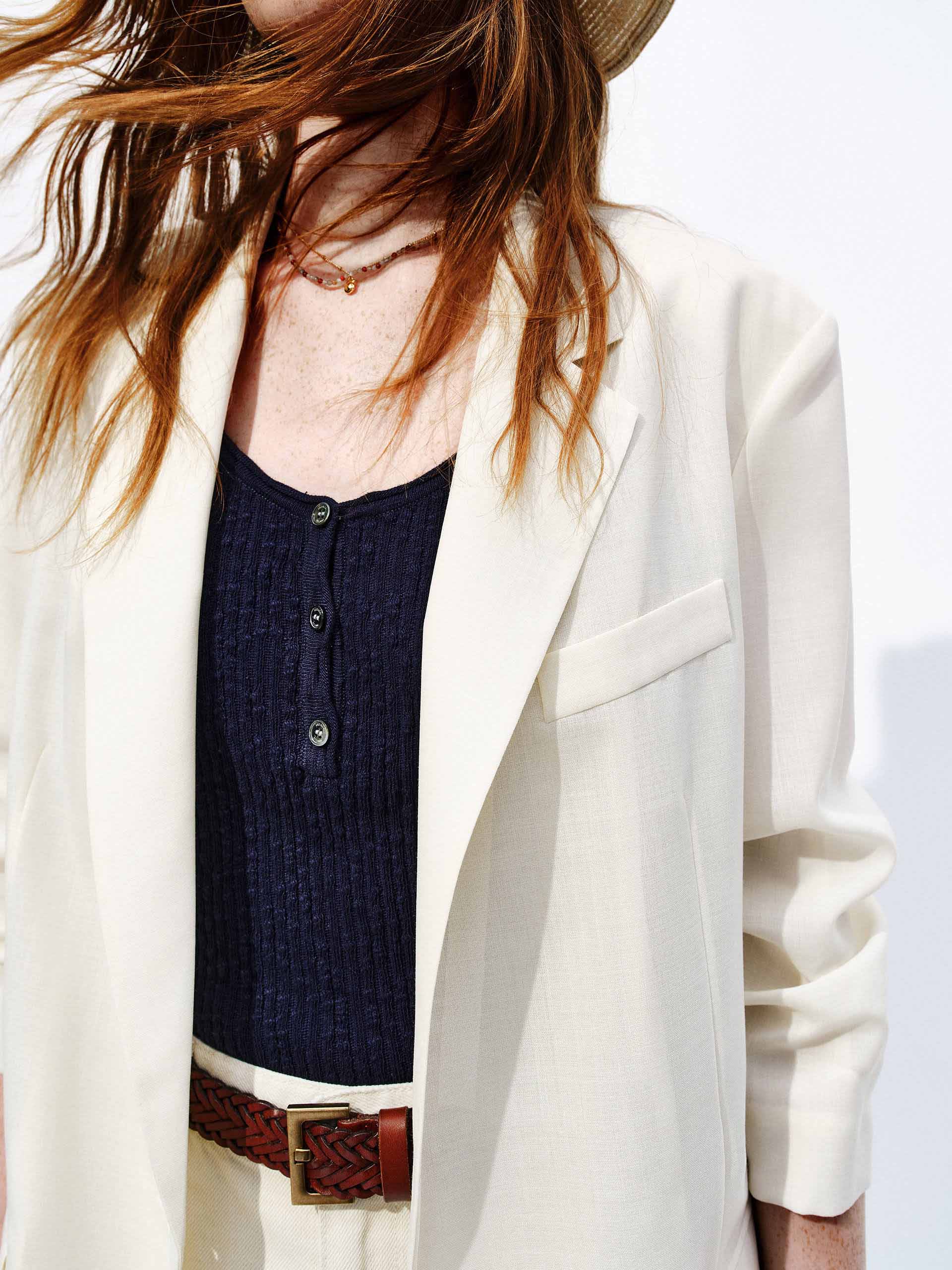 Wool Blend Half Sleeve Blazer - Image 8