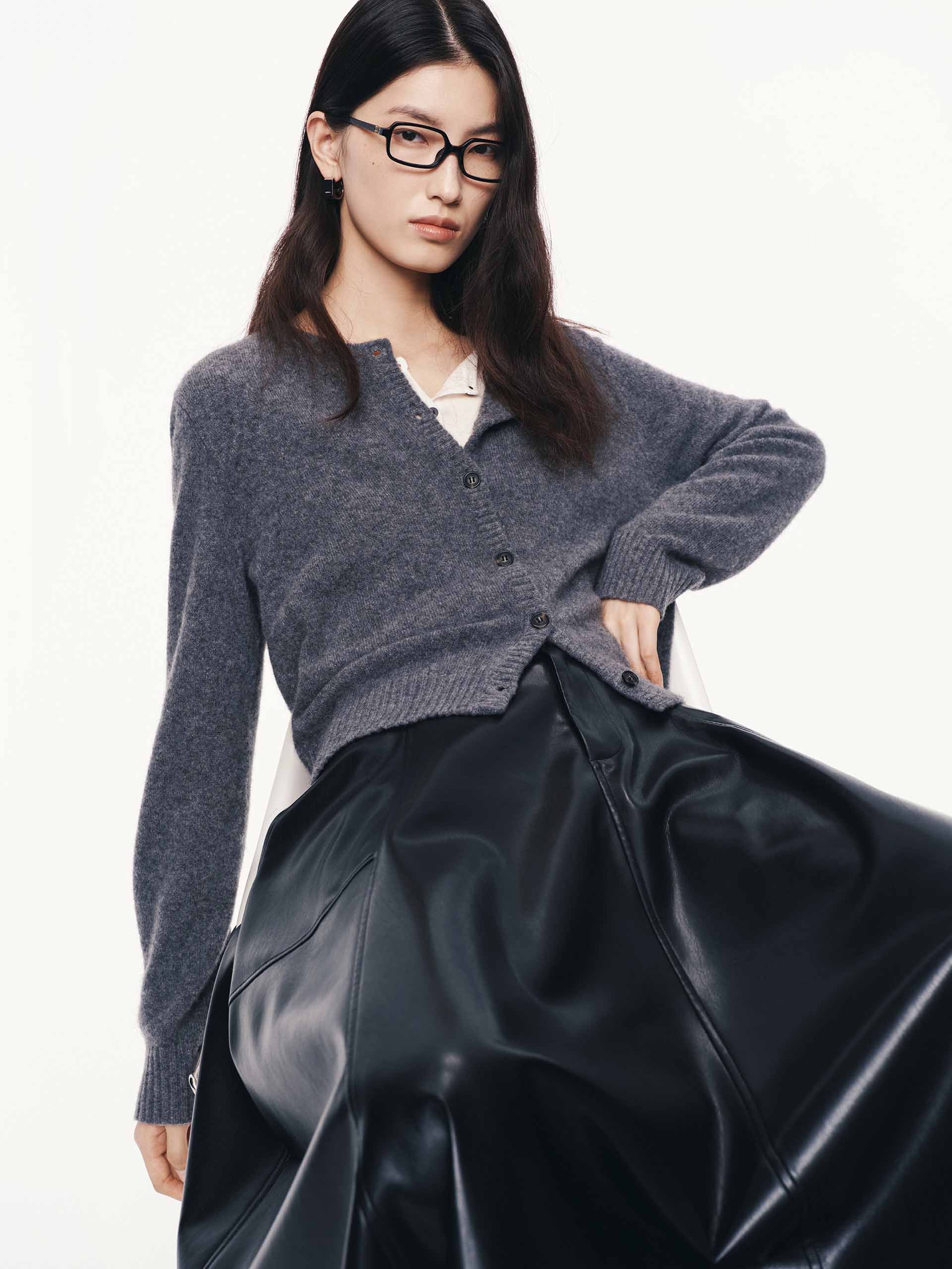 Wool Blend Knitted Cardigan - Image 8