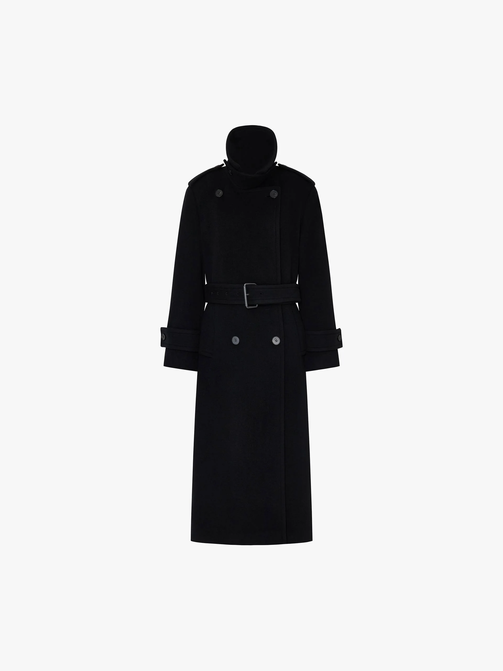Wool Blend Long Coat - Image 5