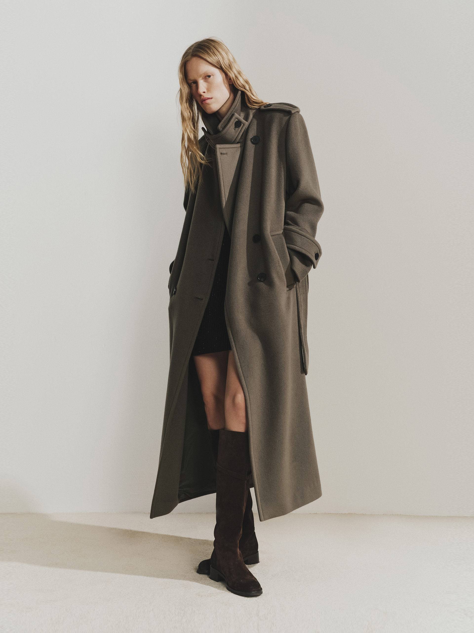 Wool Blend Long Coat - Image 8