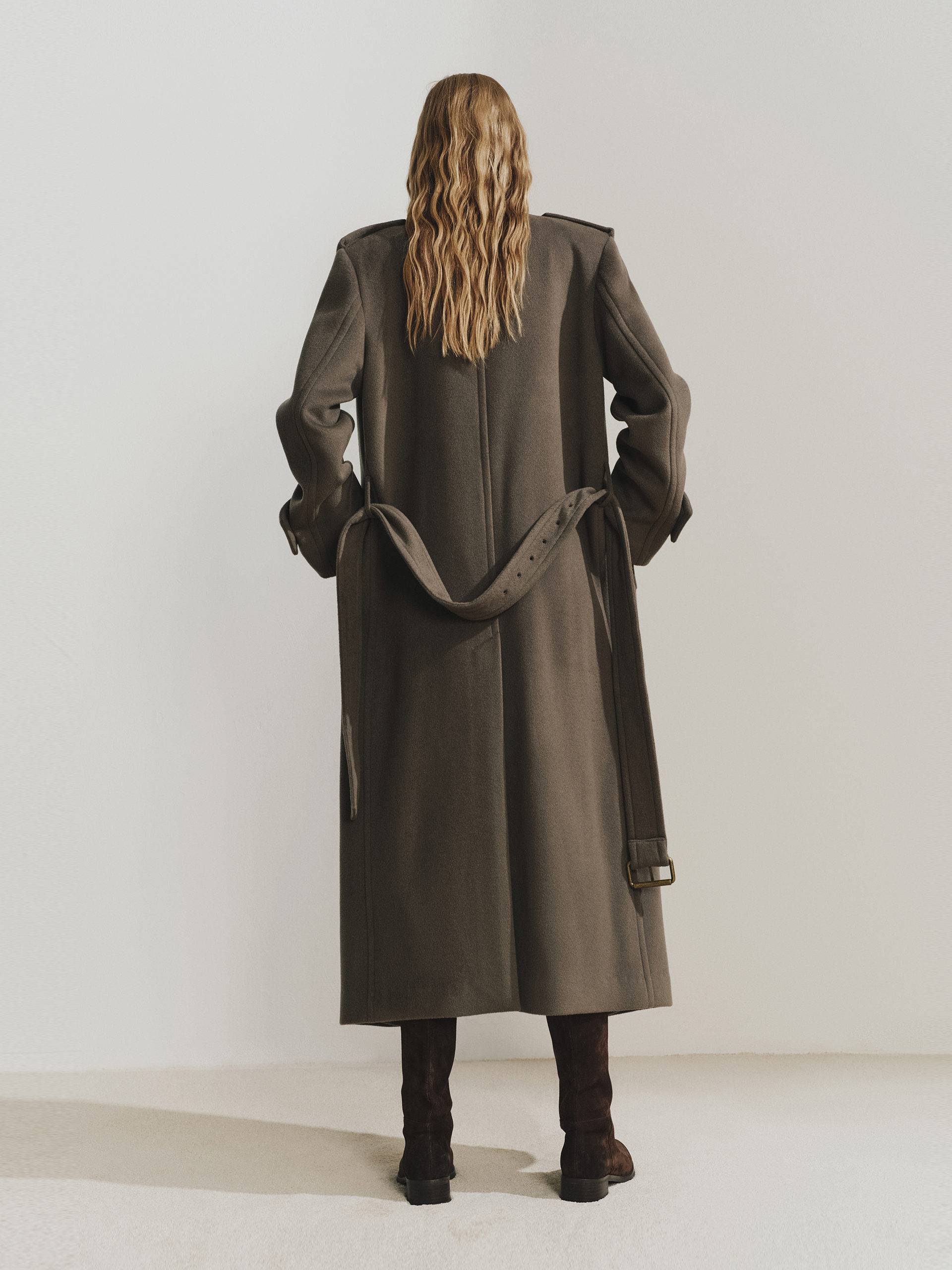 Wool Blend Long Coat - Image 9