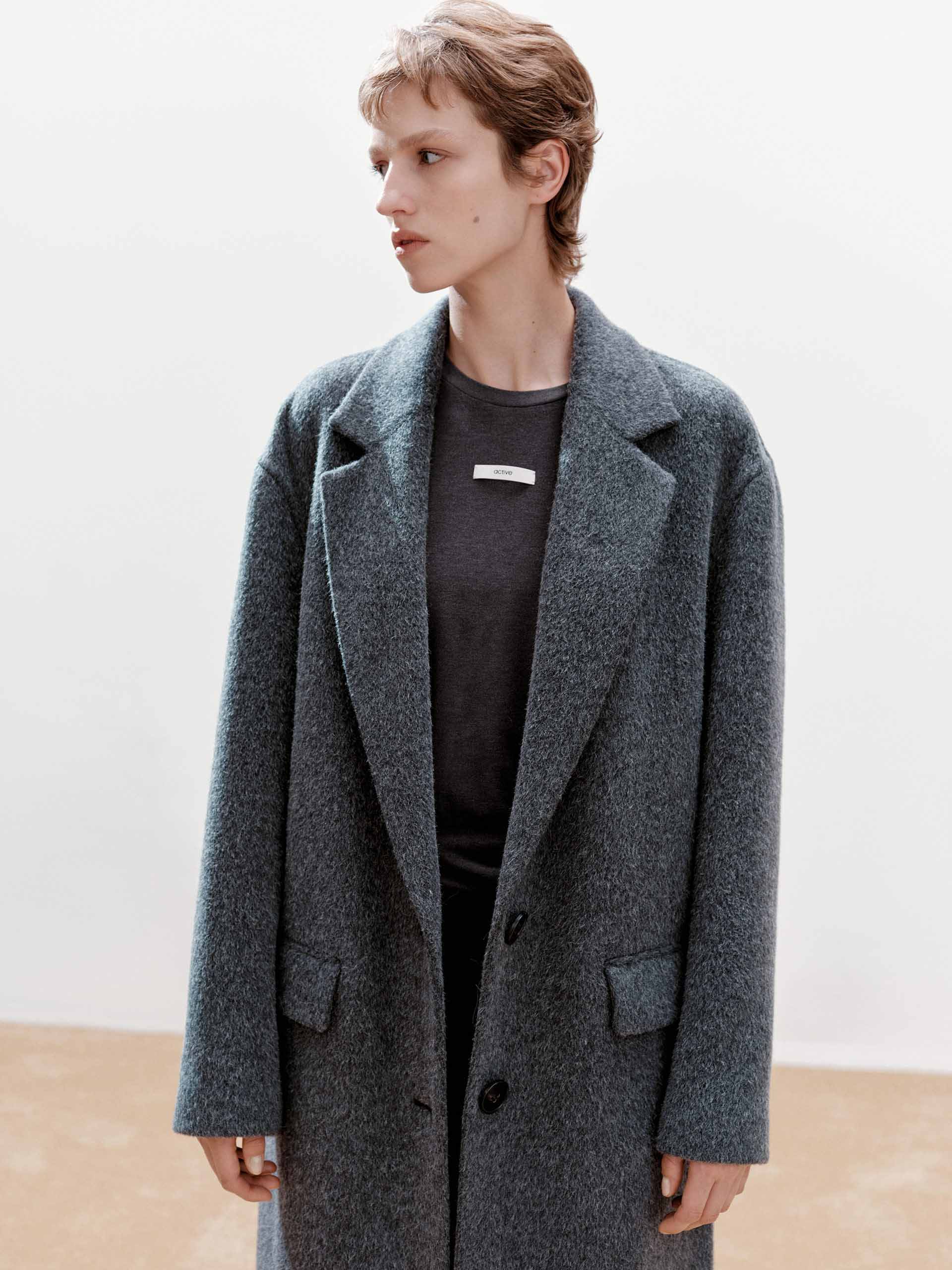 Wool Blend Long Coat - Image 7