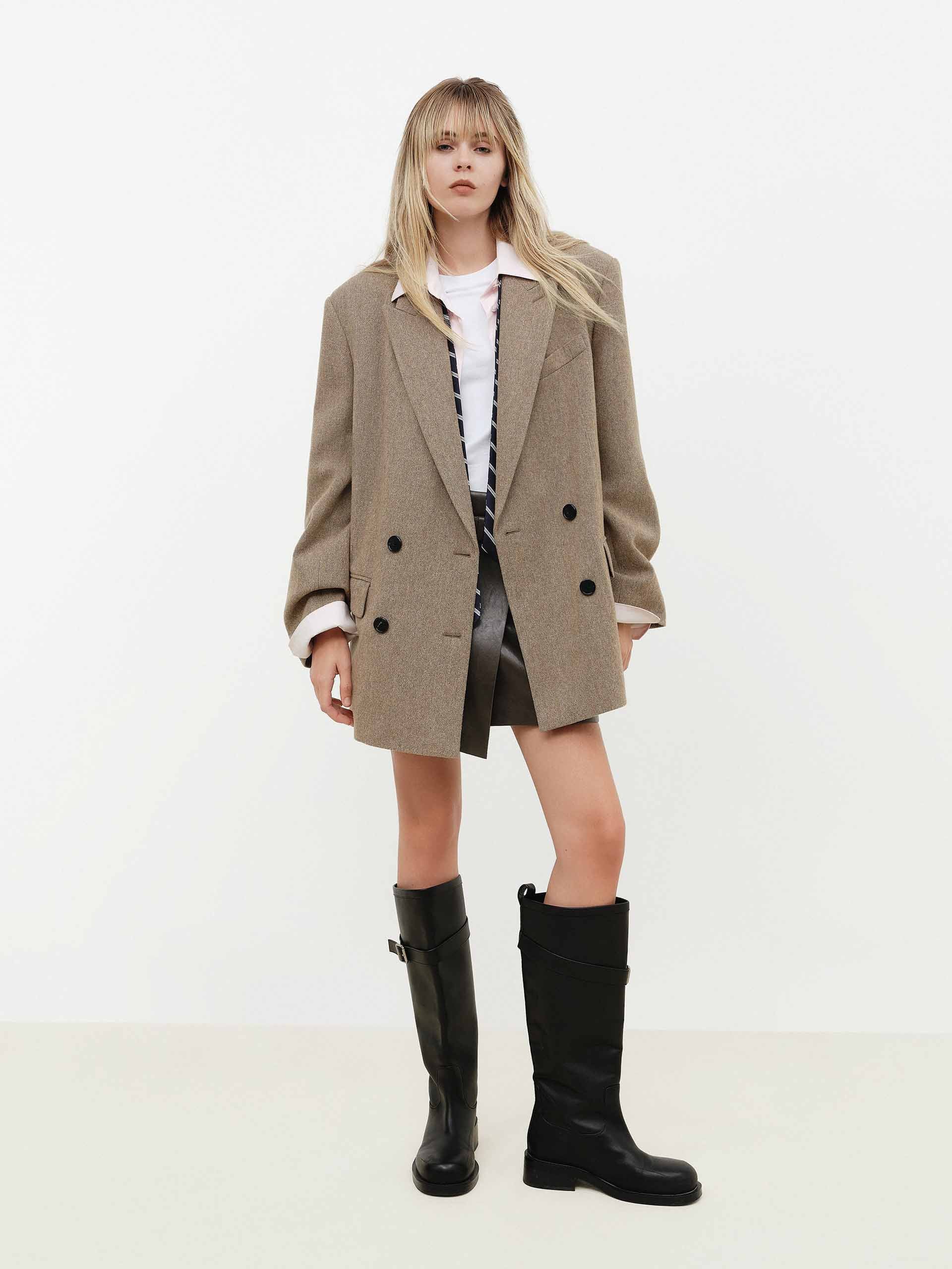 Wool Blend Loose Blazer - Image 2