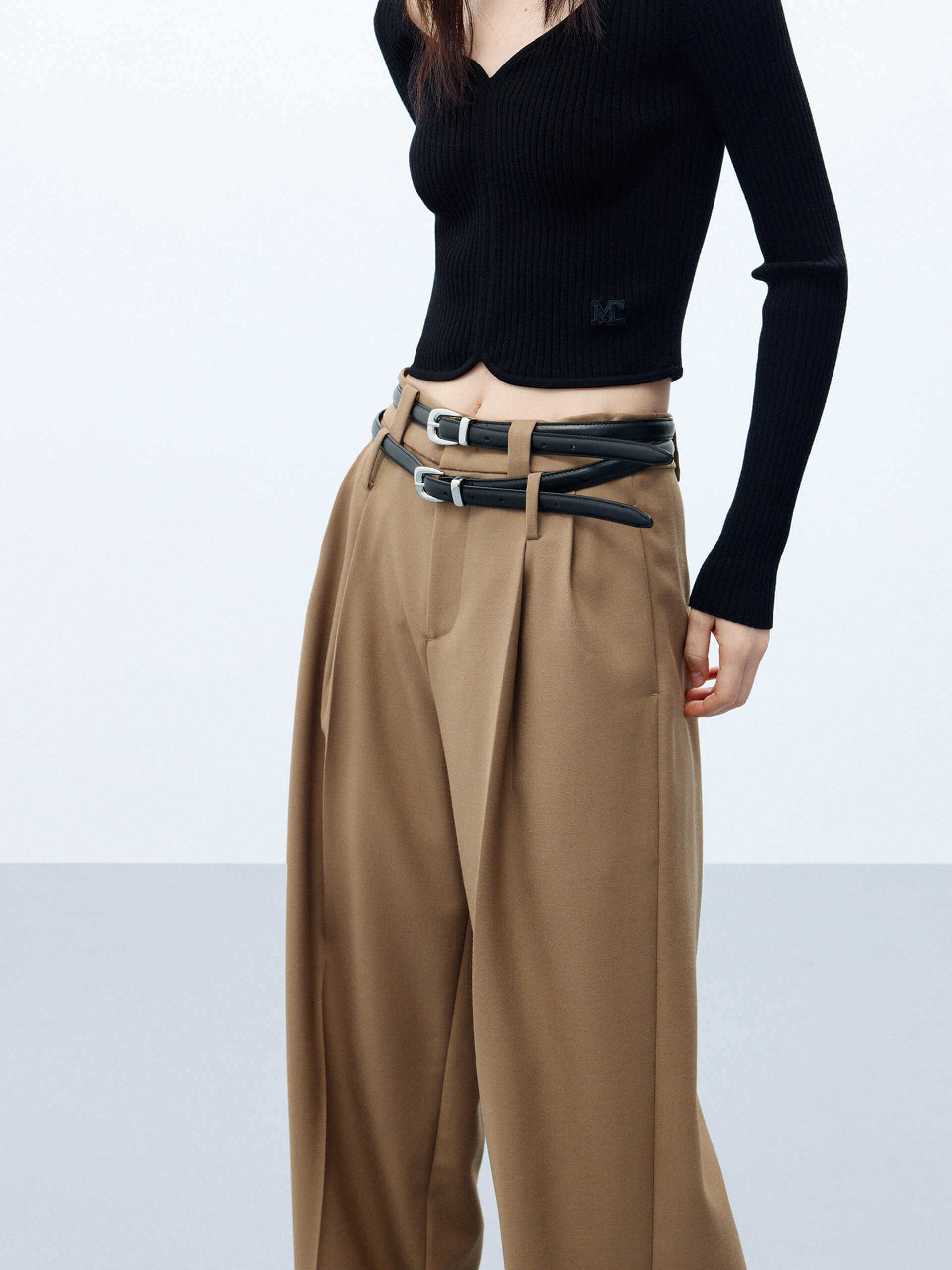 Wool Blend Pleated Pants - Image 6
