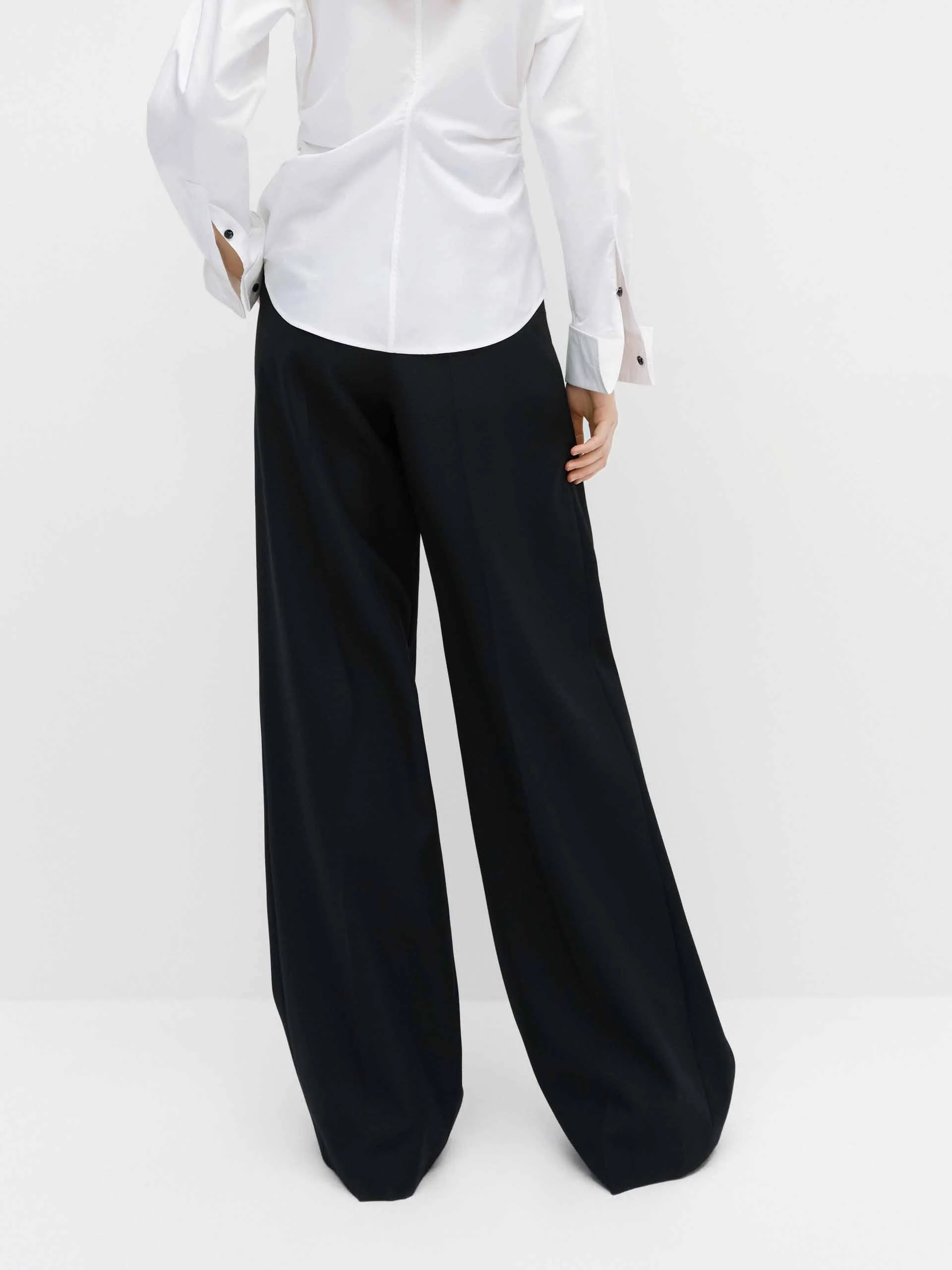 Wool Blend Relaxed Pants - Image 3