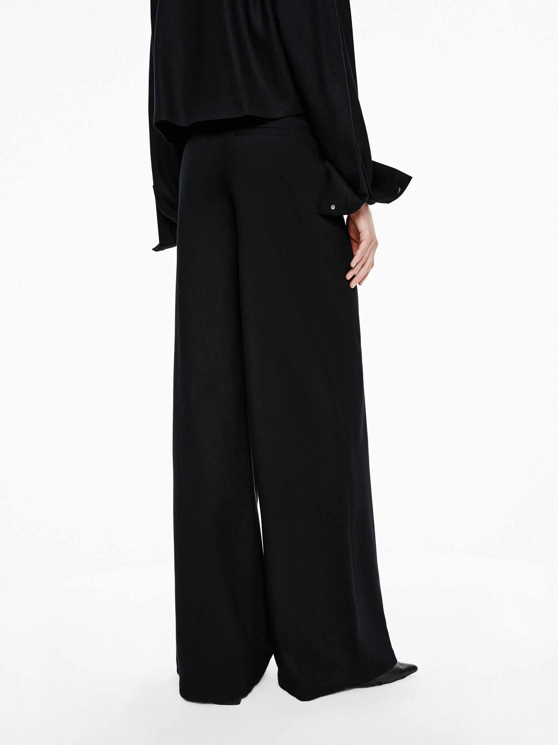 Wool Blend Relaxed Trousers - Image 6