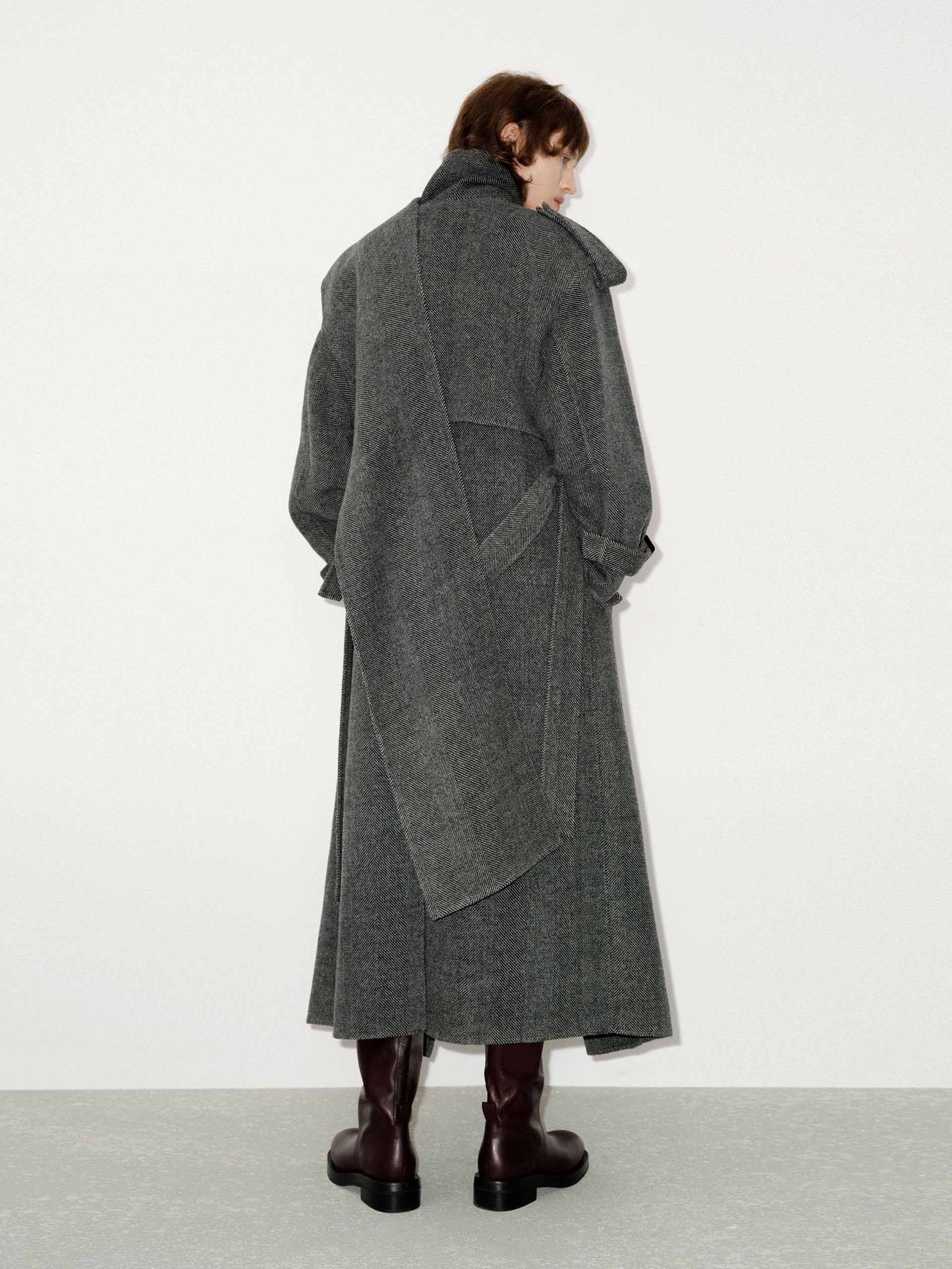 Wool Blend Scarf Coat - Image 2