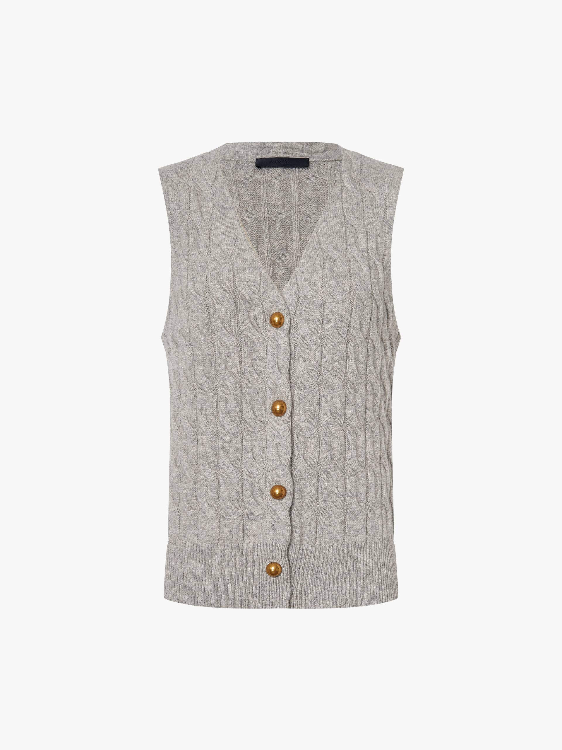 Wool Blend Sleeveless Cardigan - Image 11
