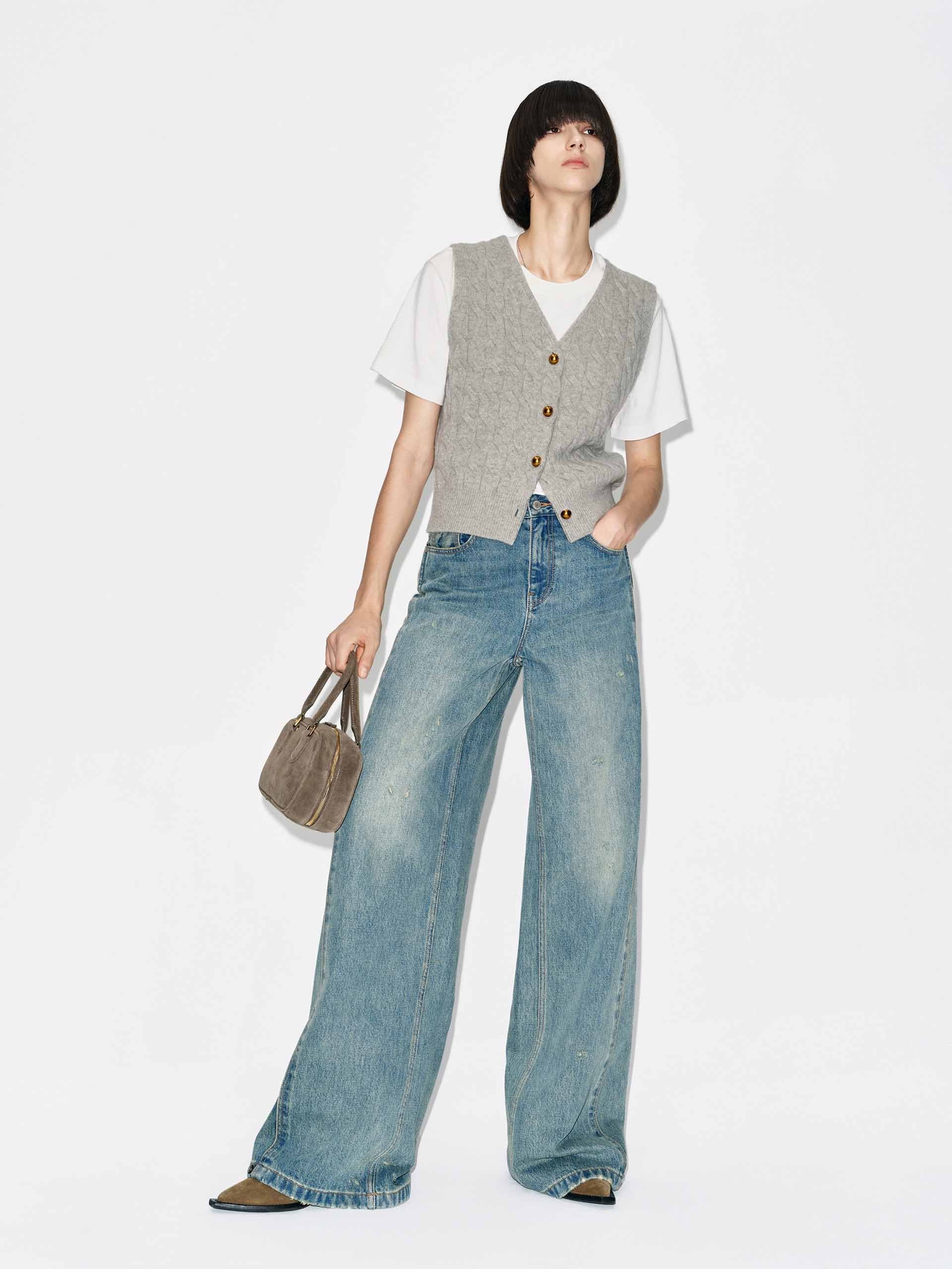 Wool Blend Sleeveless Cardigan - Image 8