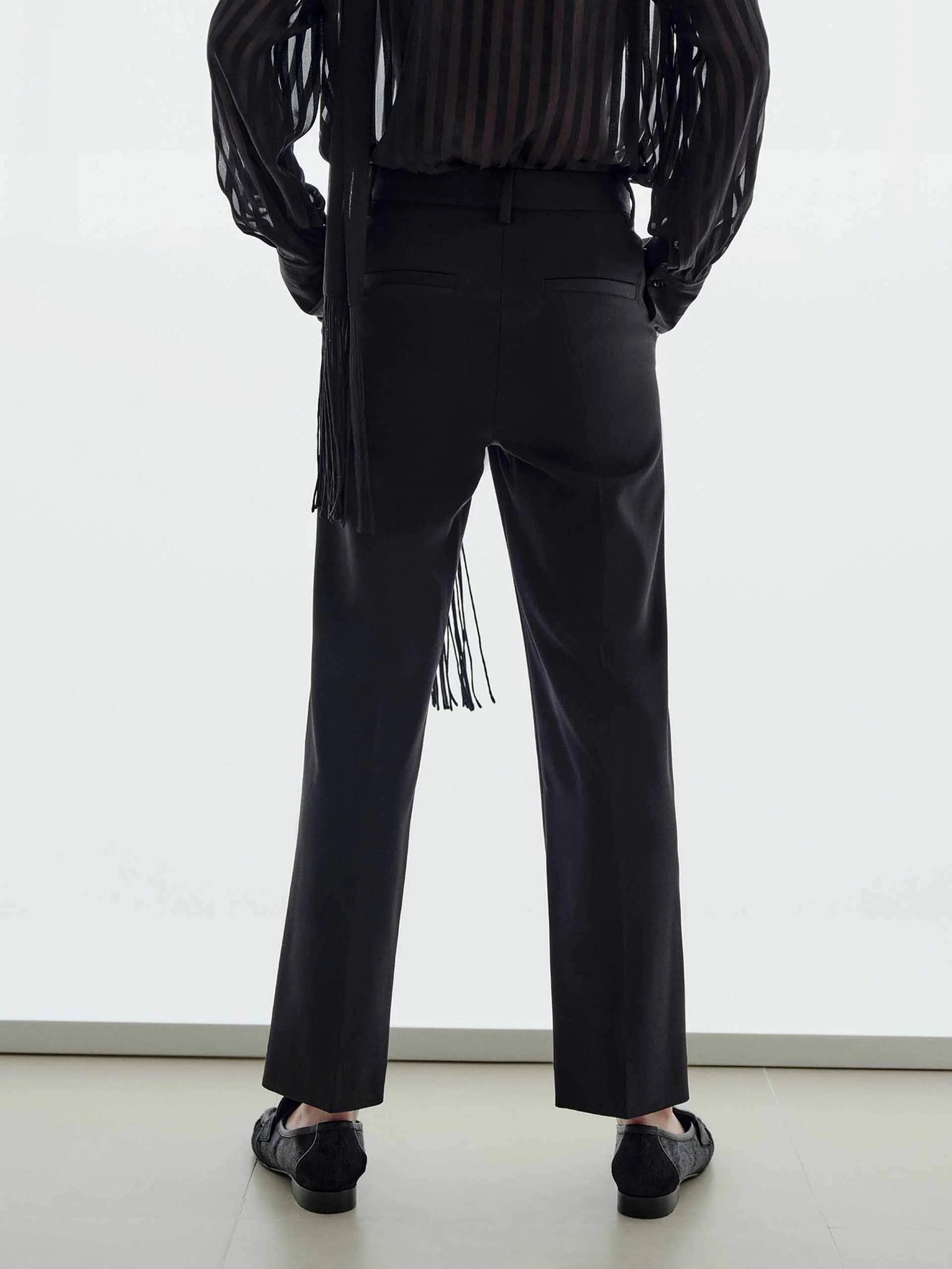 Wool Blend Straight Trousers - Image 6