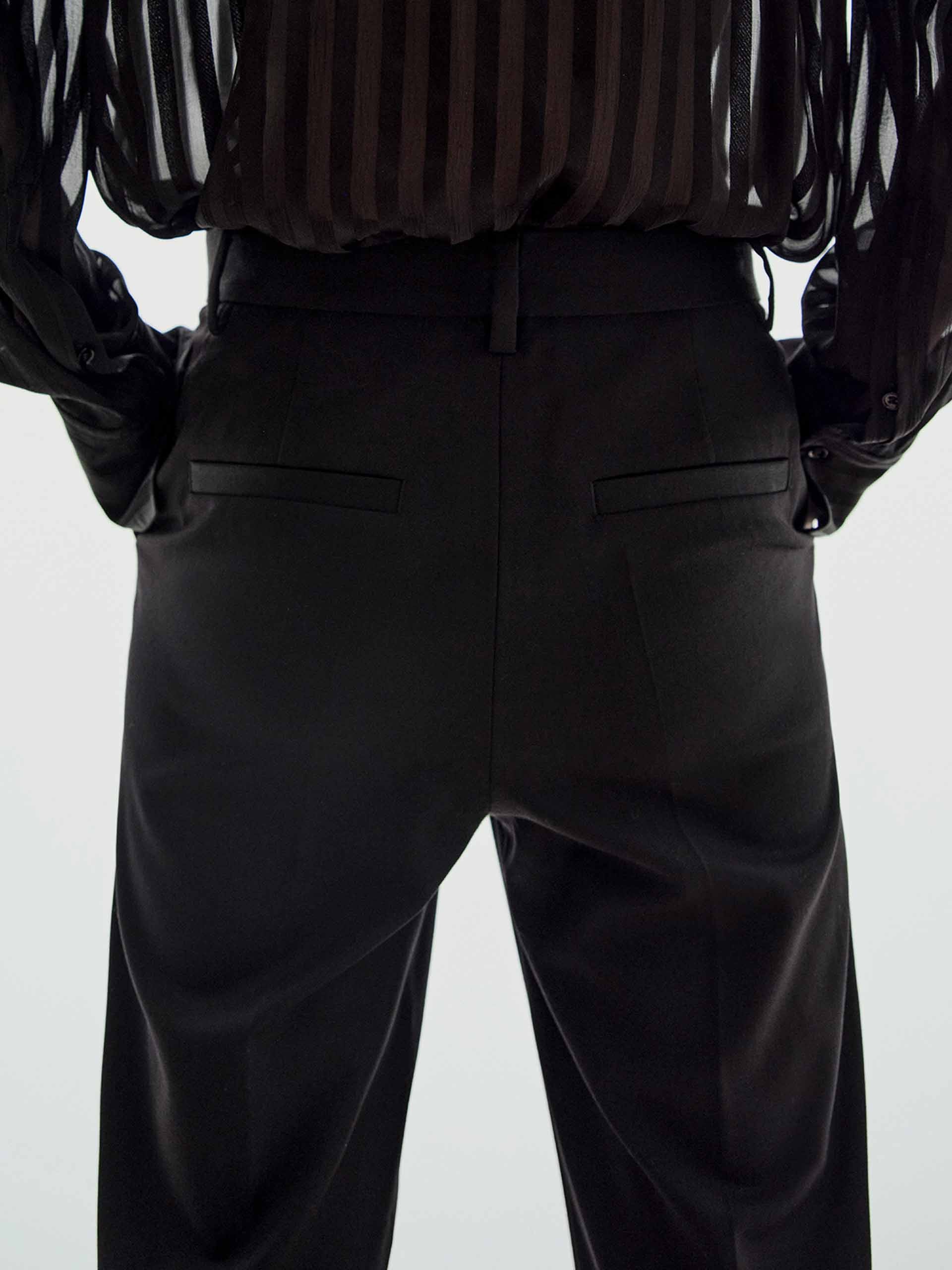 Wool Blend Straight Trousers - Image 8