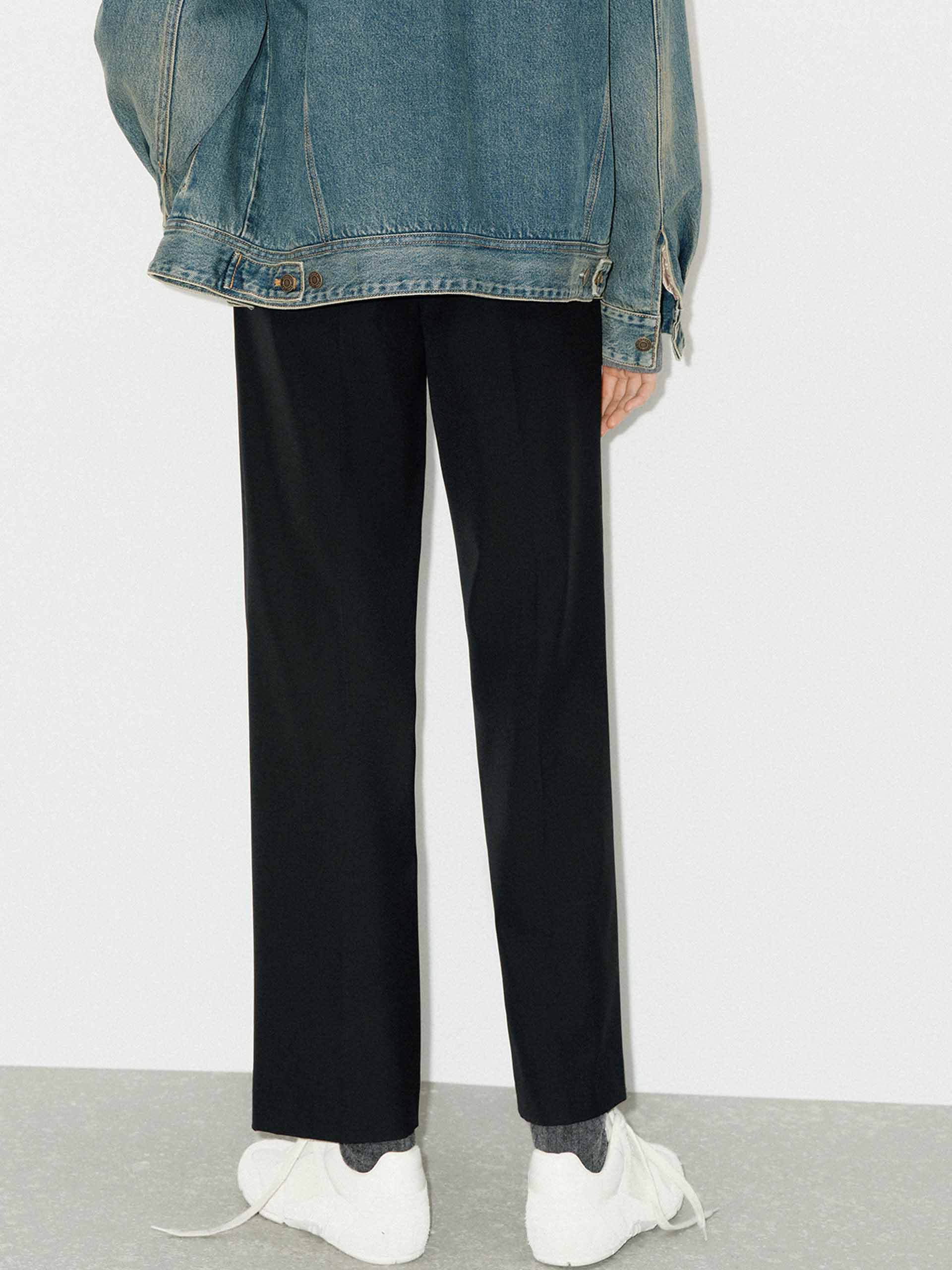 Wool Blend Tailored Ankle Pants - Image 3
