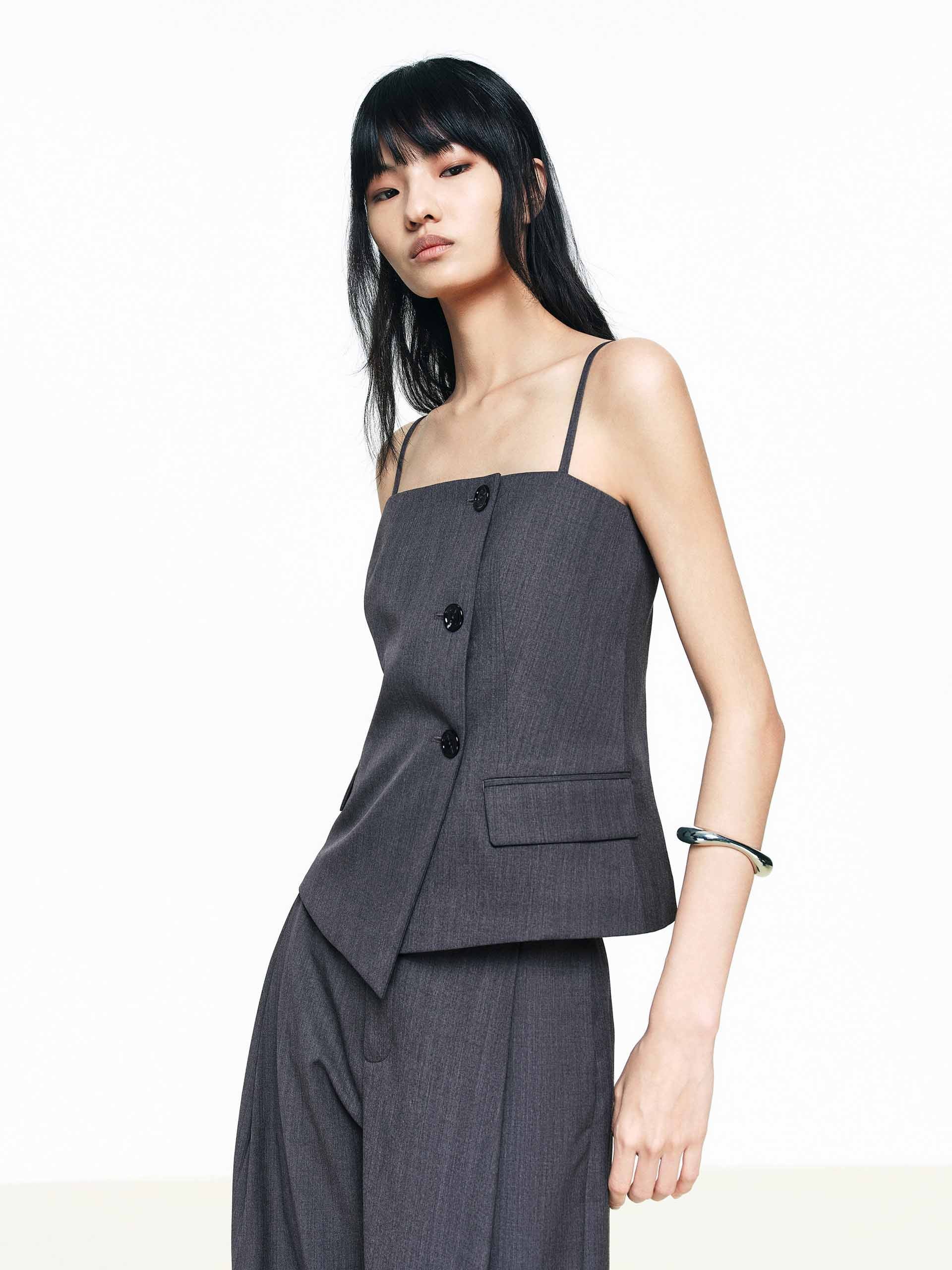 Wool Blend Tailored Top