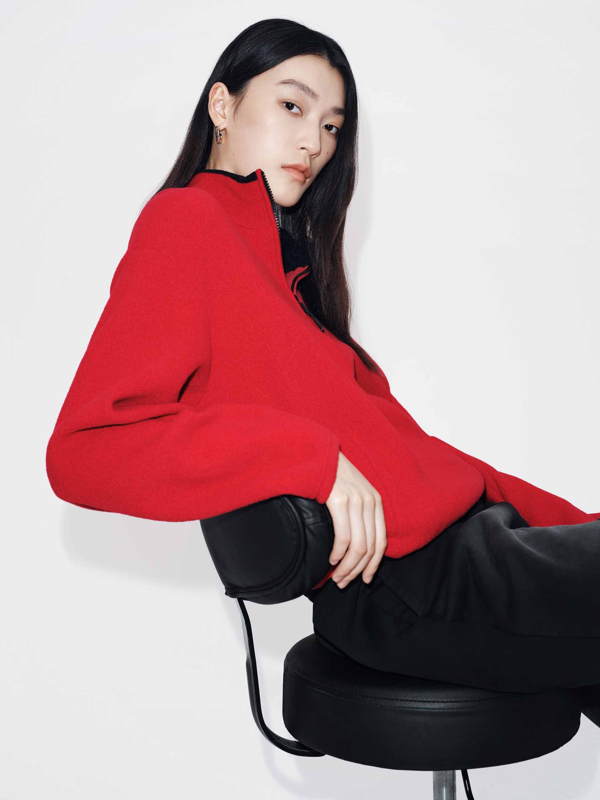 Wool Blend Zipper Sweater - Image 10