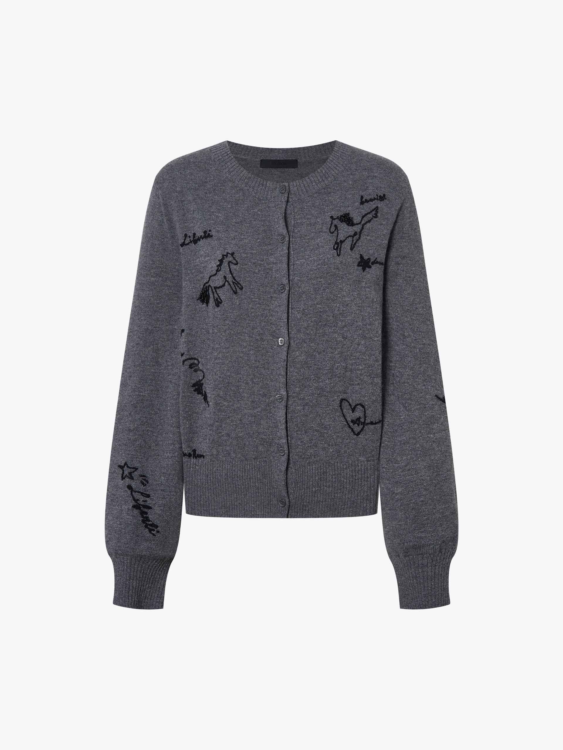 Wool Cashmere Beaded Cardigan - Image 13