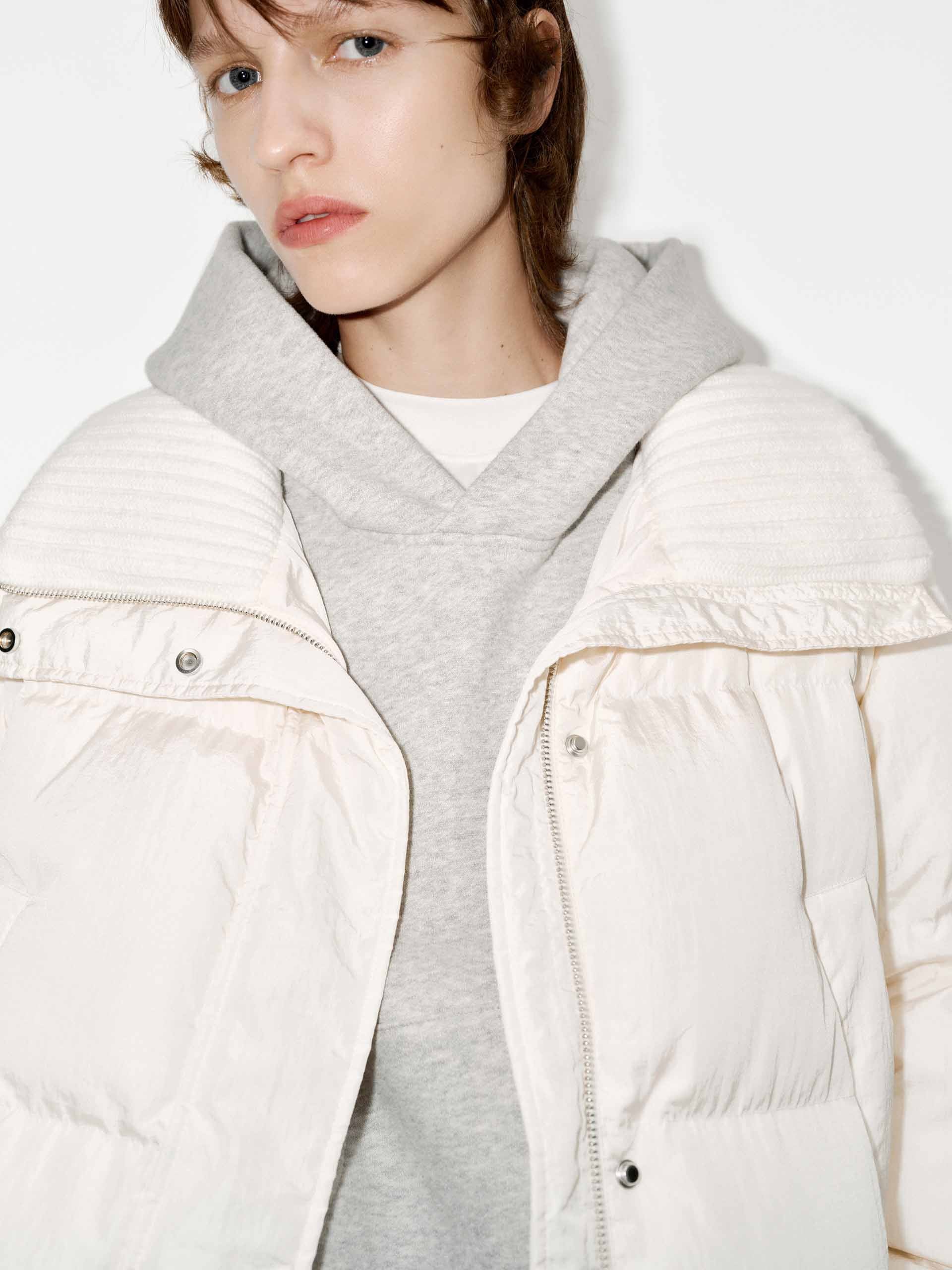Wool Collar Short Down Jacket - Image 11