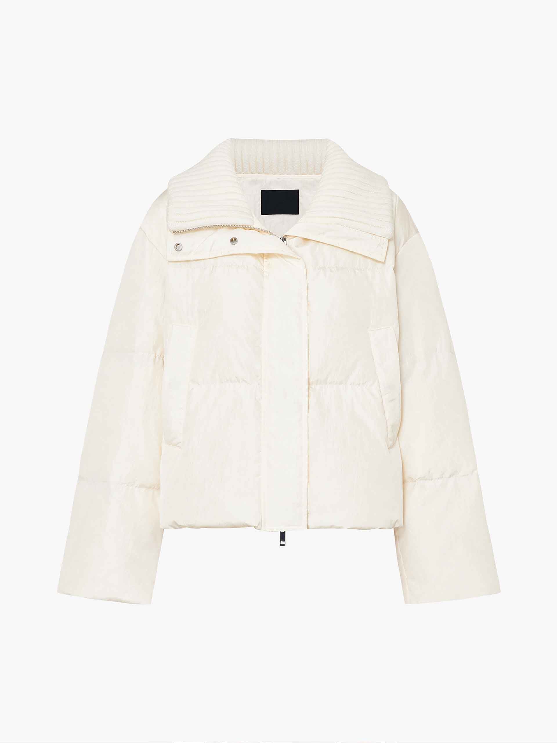 Wool Collar Short Down Jacket - Image 13