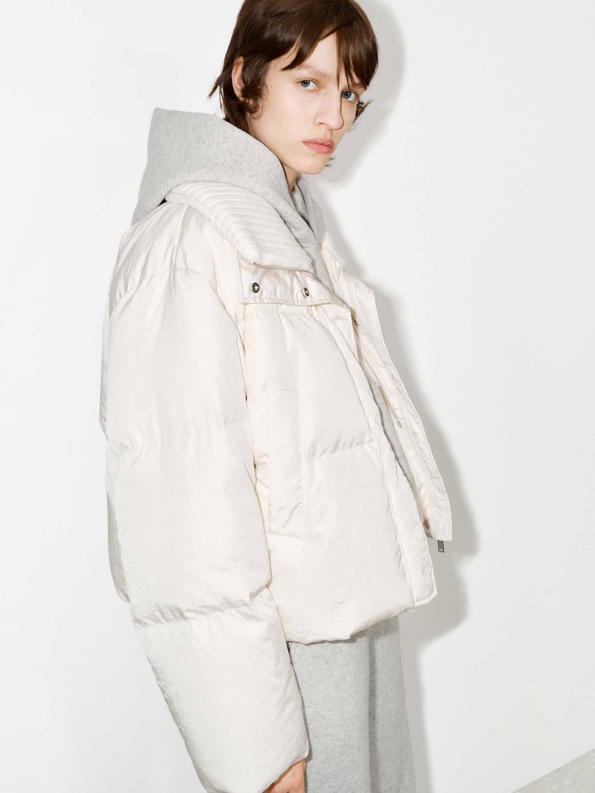 Wool Collar Short Down Jacket - Image 16
