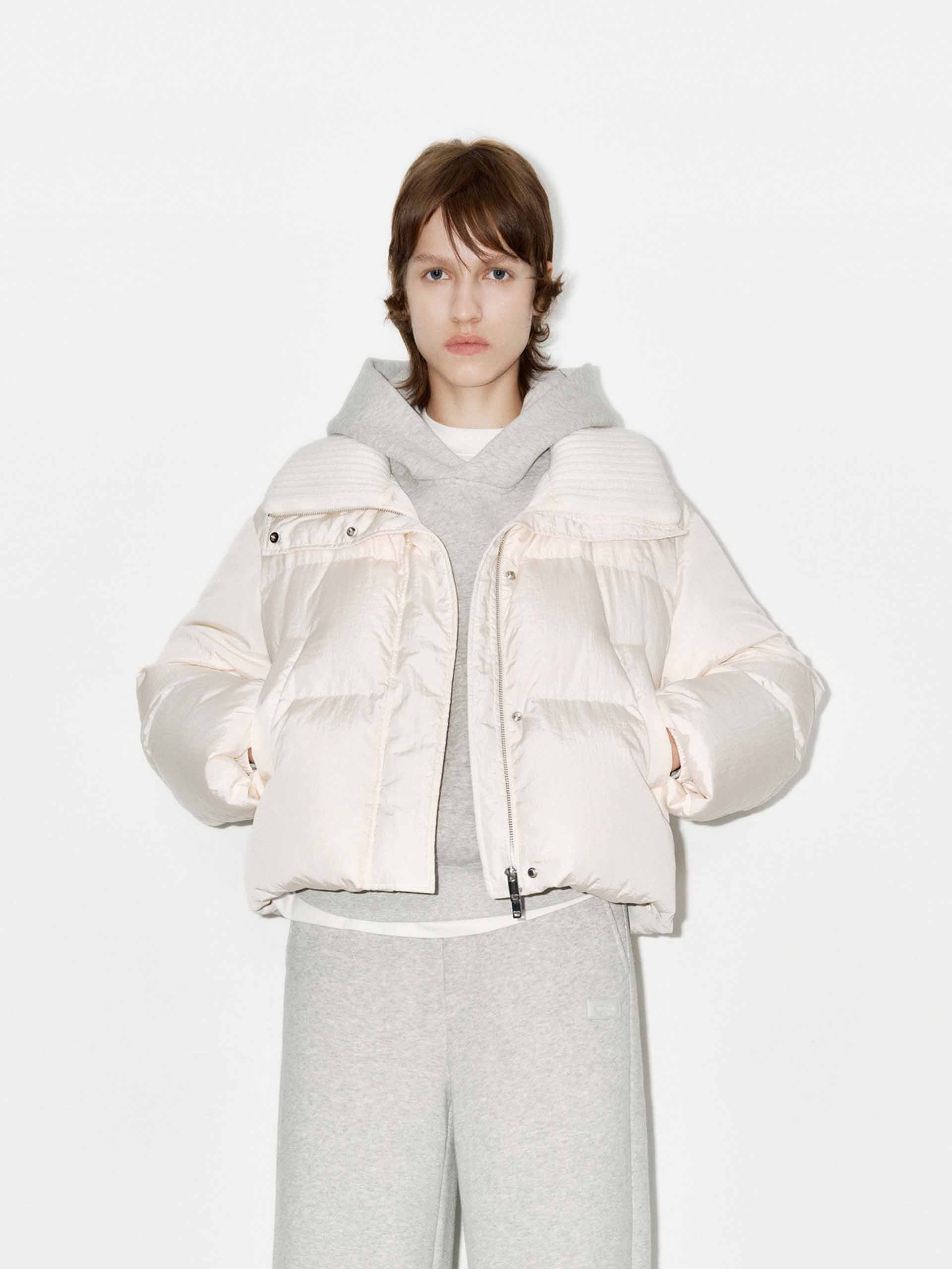 Wool Collar Short Down Jacket - Image 9