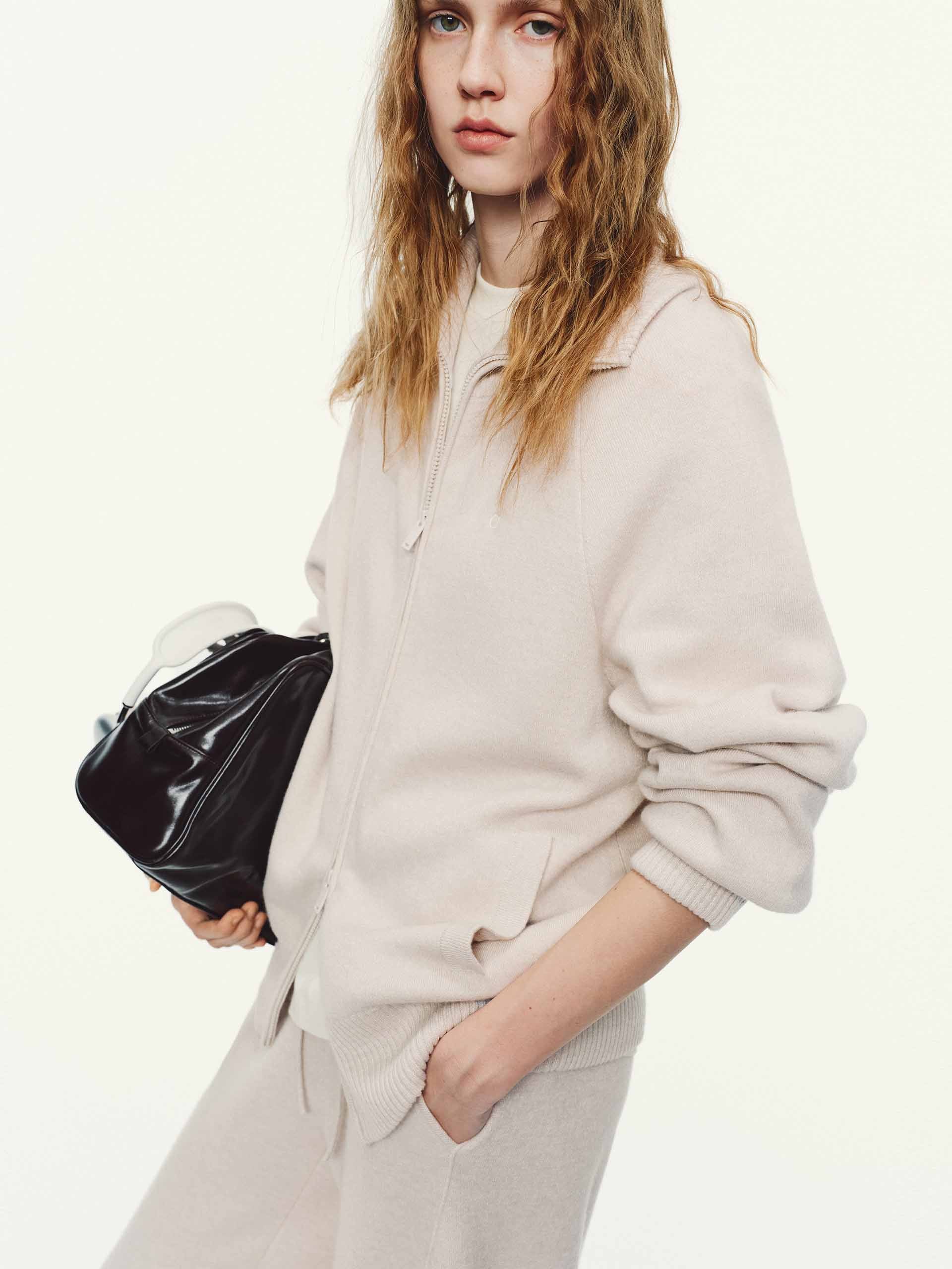 Wool Linen Zipper Cardigan - Image 3