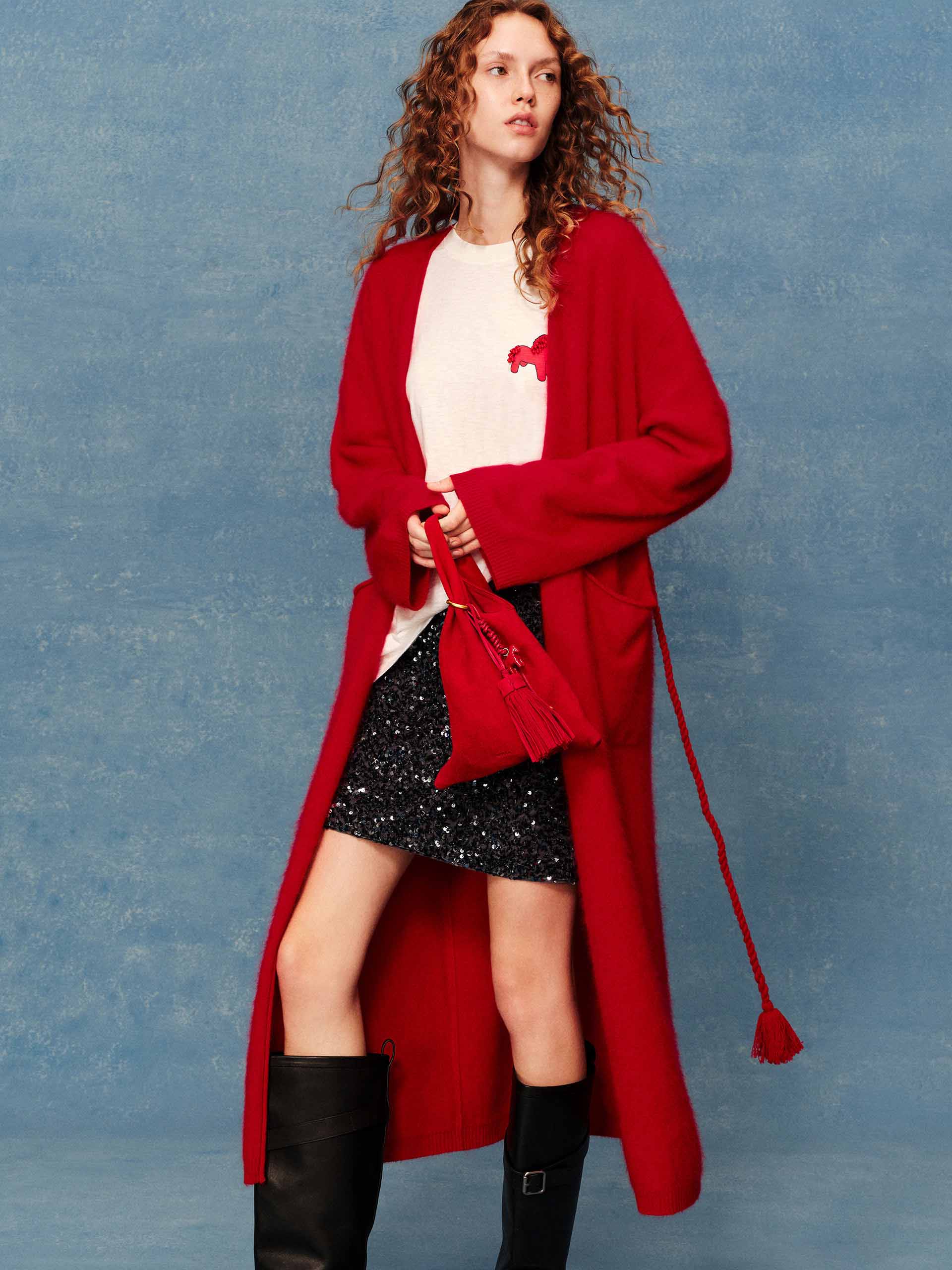 Wool Longline Knit Cardigan