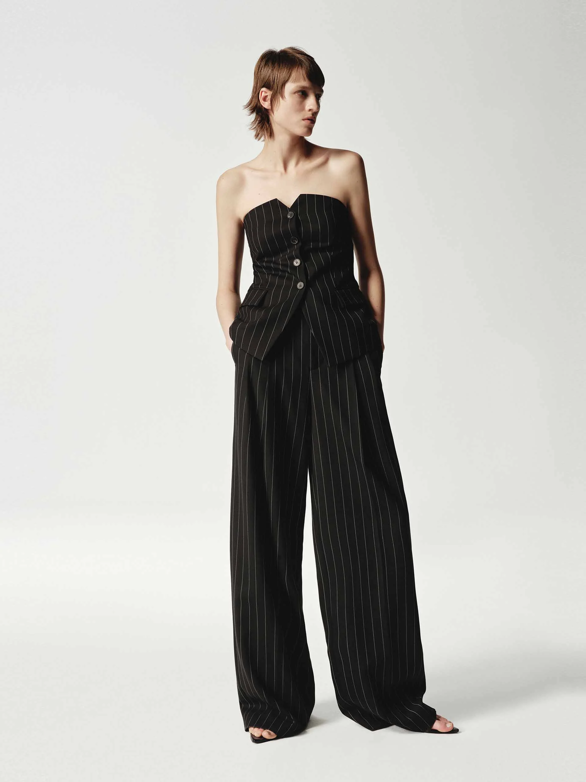 Wool Pinstripe Waistcoat - Image 2