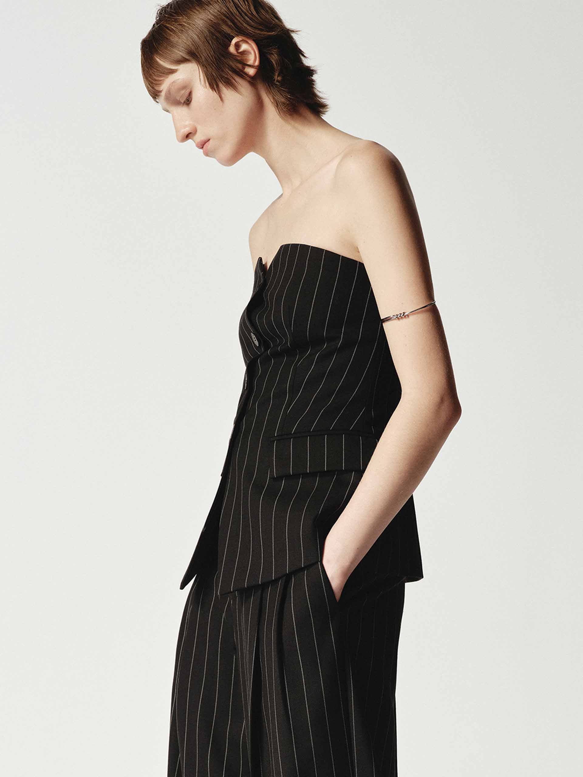 Wool Pinstripe Waistcoat - Image 8