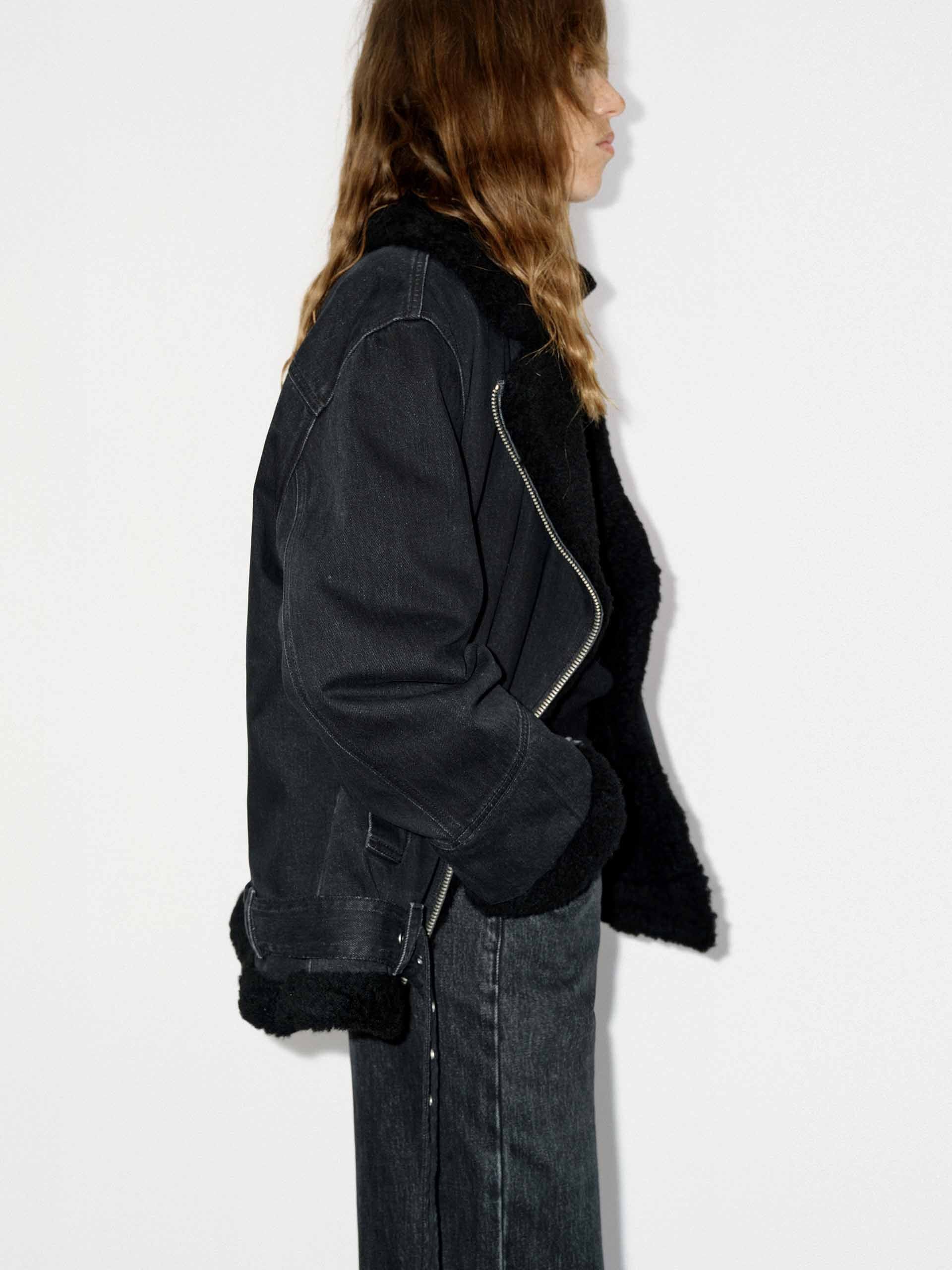 Wool Trim Denim Jacket - Image 6