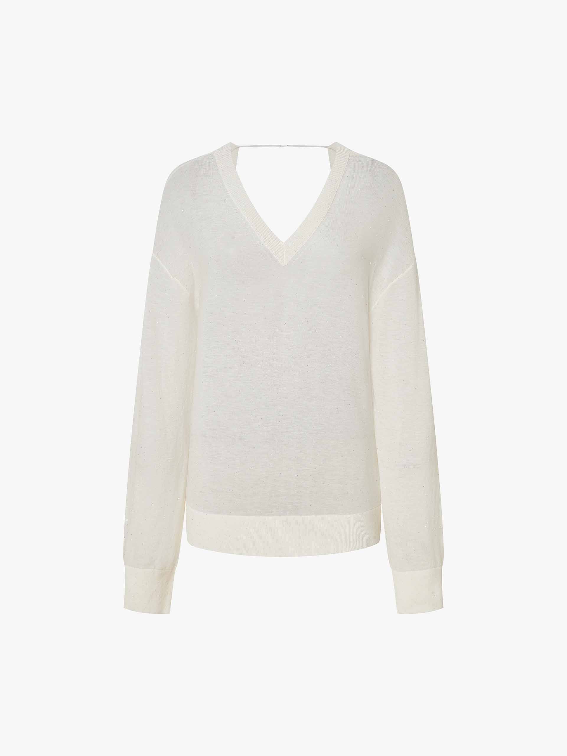 Wool V-neck Knitted Sweater - Image 5