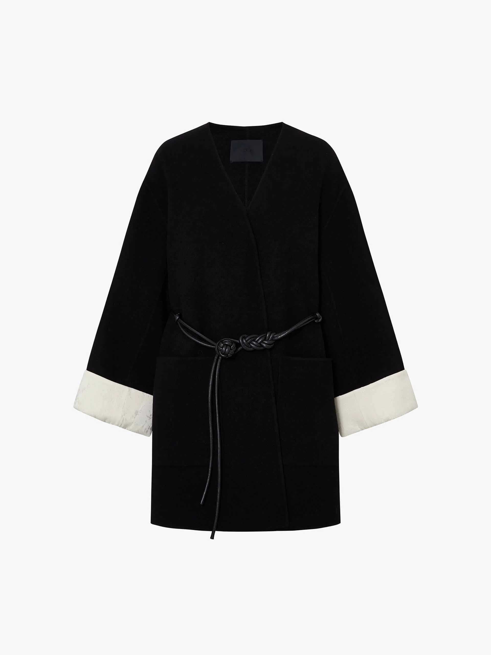 Wool V-neck Midi Coat - Image 5