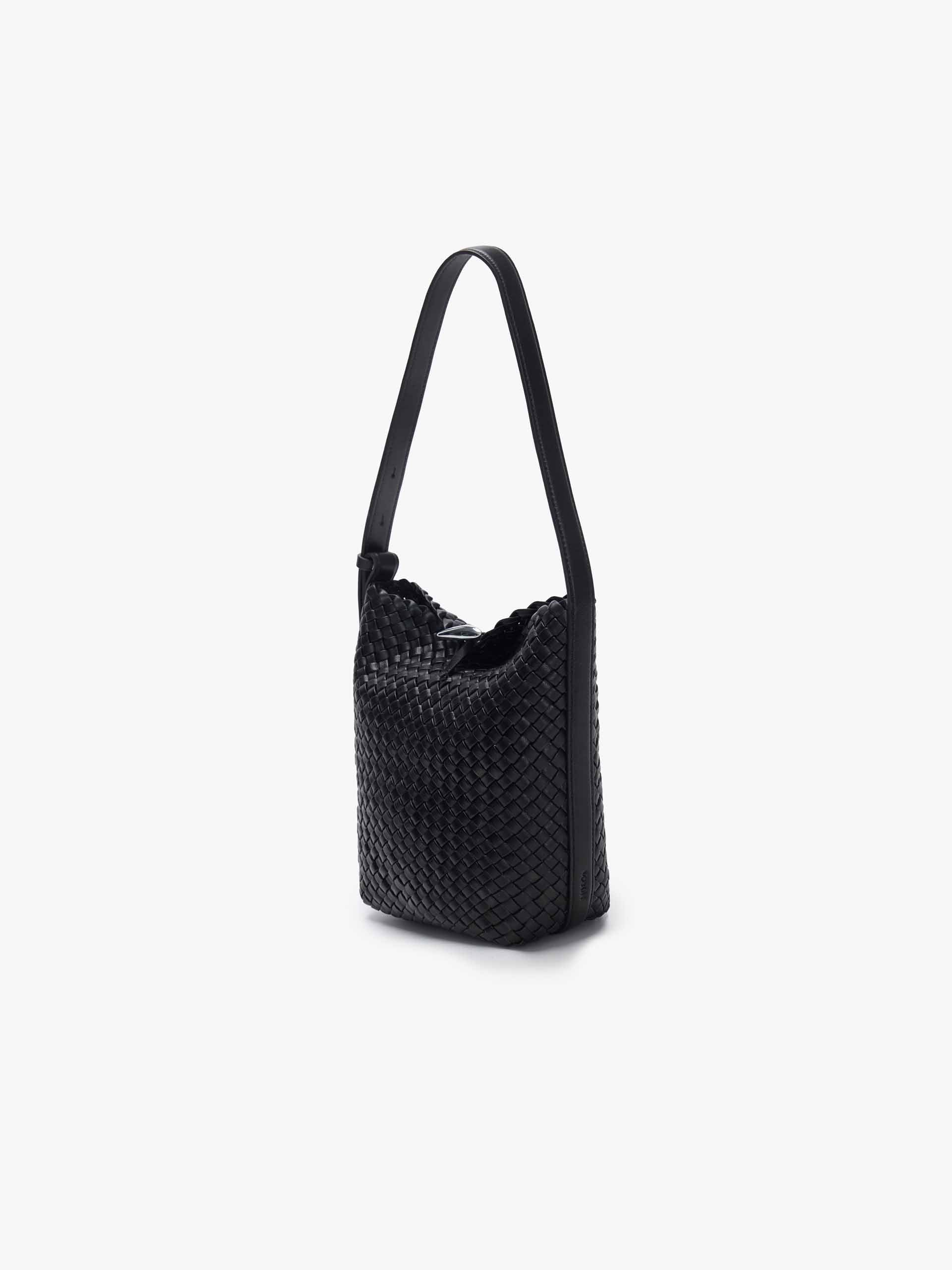 Woven Leather Bucket Bag - Image 10