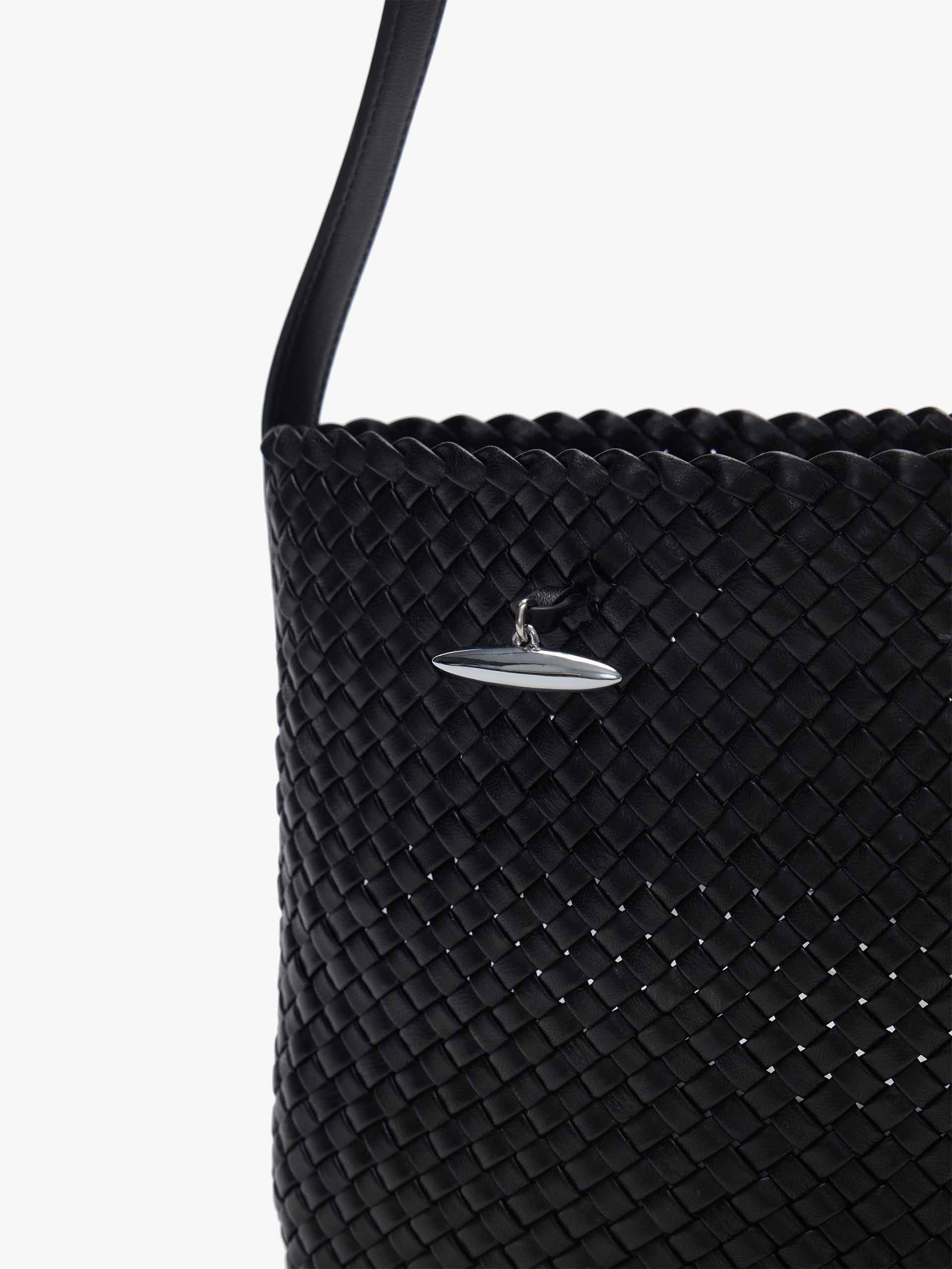Woven Leather Bucket Bag - Image 15