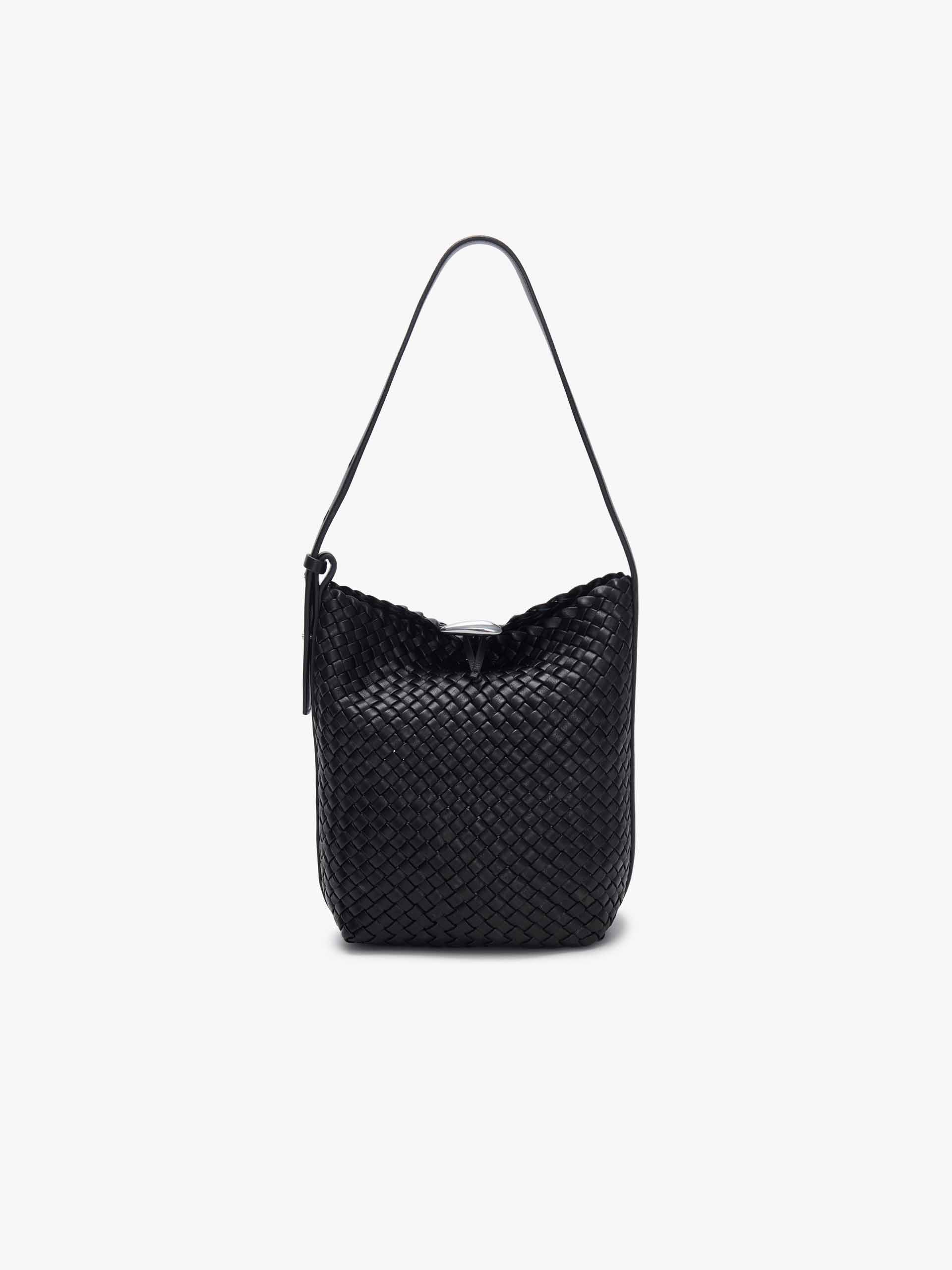 Woven Leather Bucket Bag - Image 9