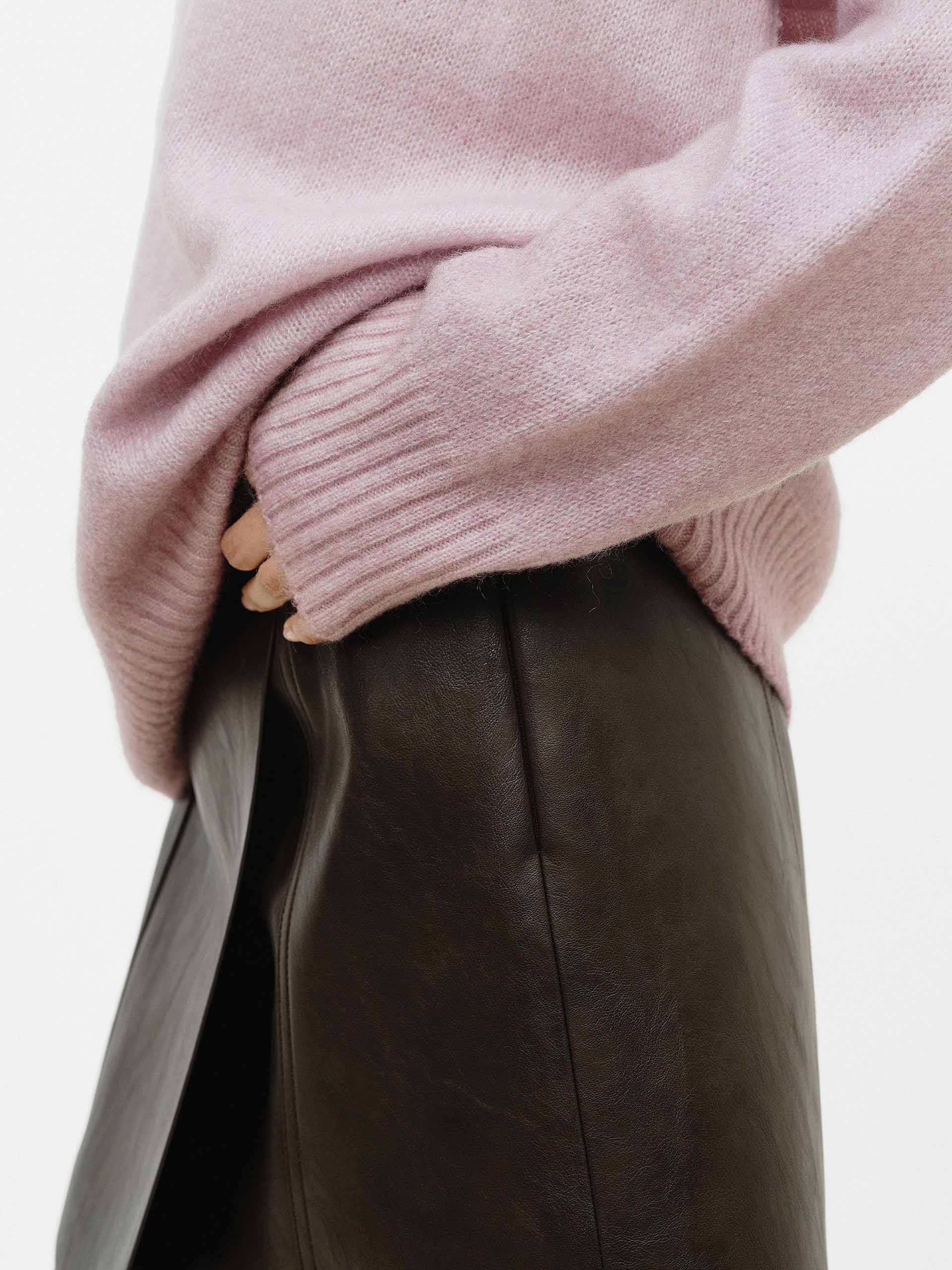 Wrap Detail Leather Skirt - Image 13
