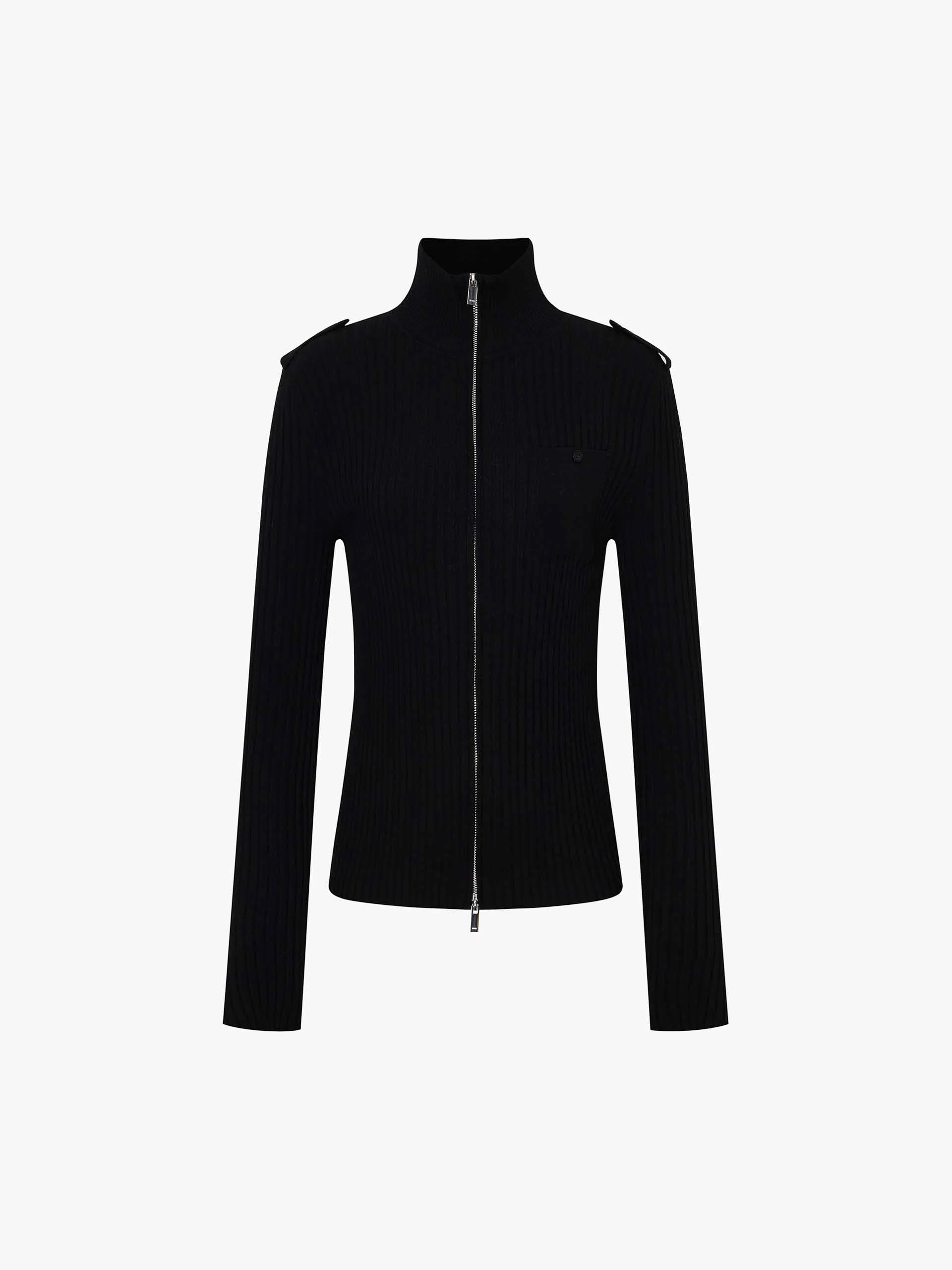 Zip Close Ribbed Cardigan - Image 5