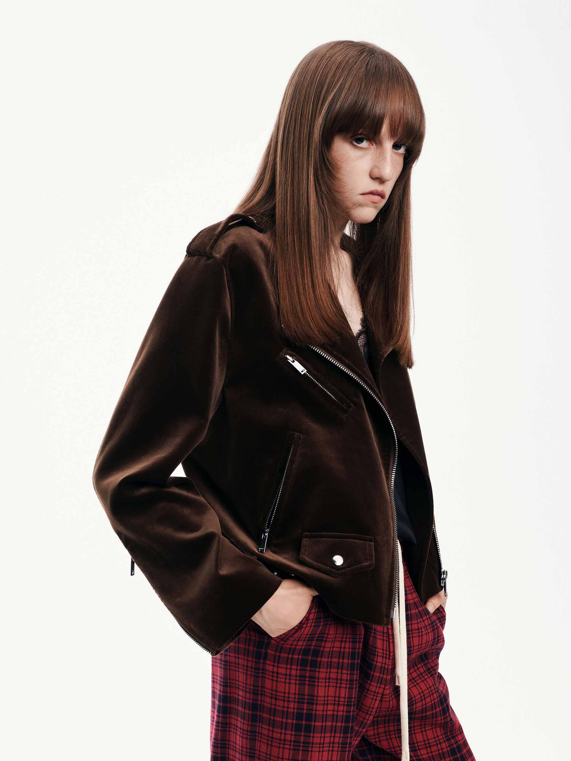 Cotton Zipper Biker Jacket - Image 3
